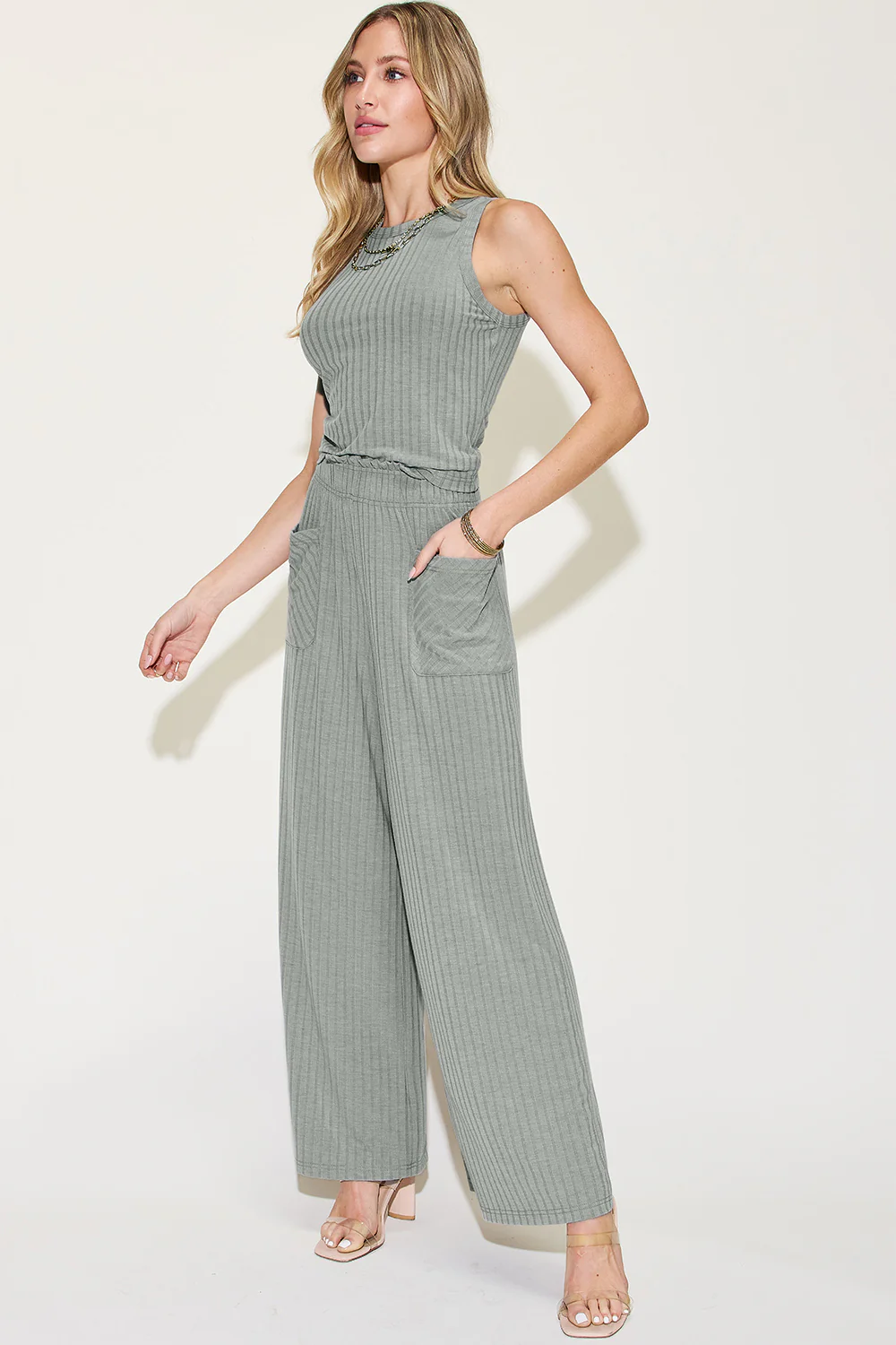 It Takes Two to Tango Tank and Wide Leg Pants Set - Image 6