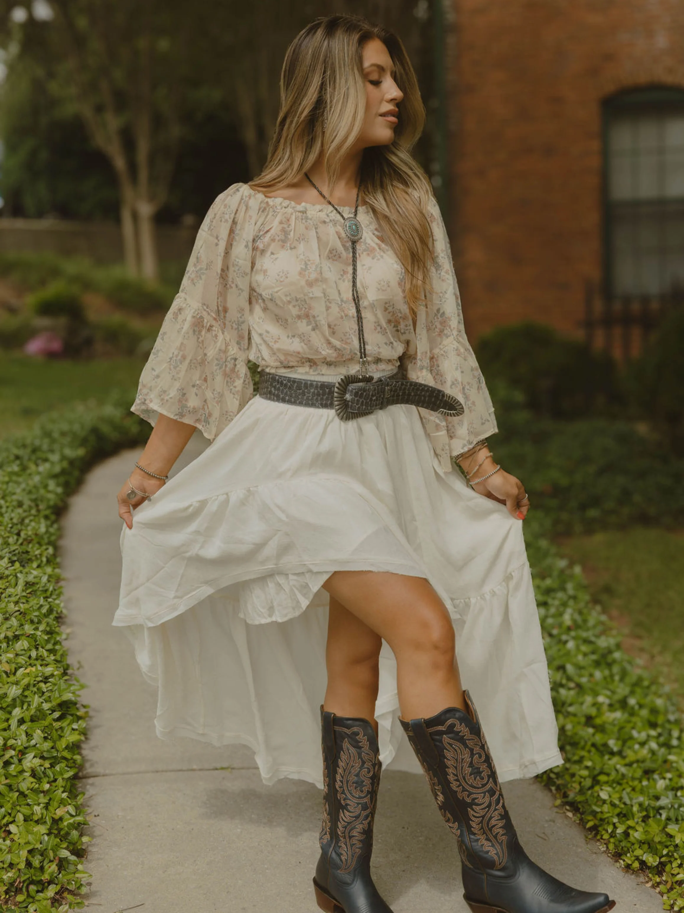 Boho Waves Ruffled Maxi Skirt - Image 2