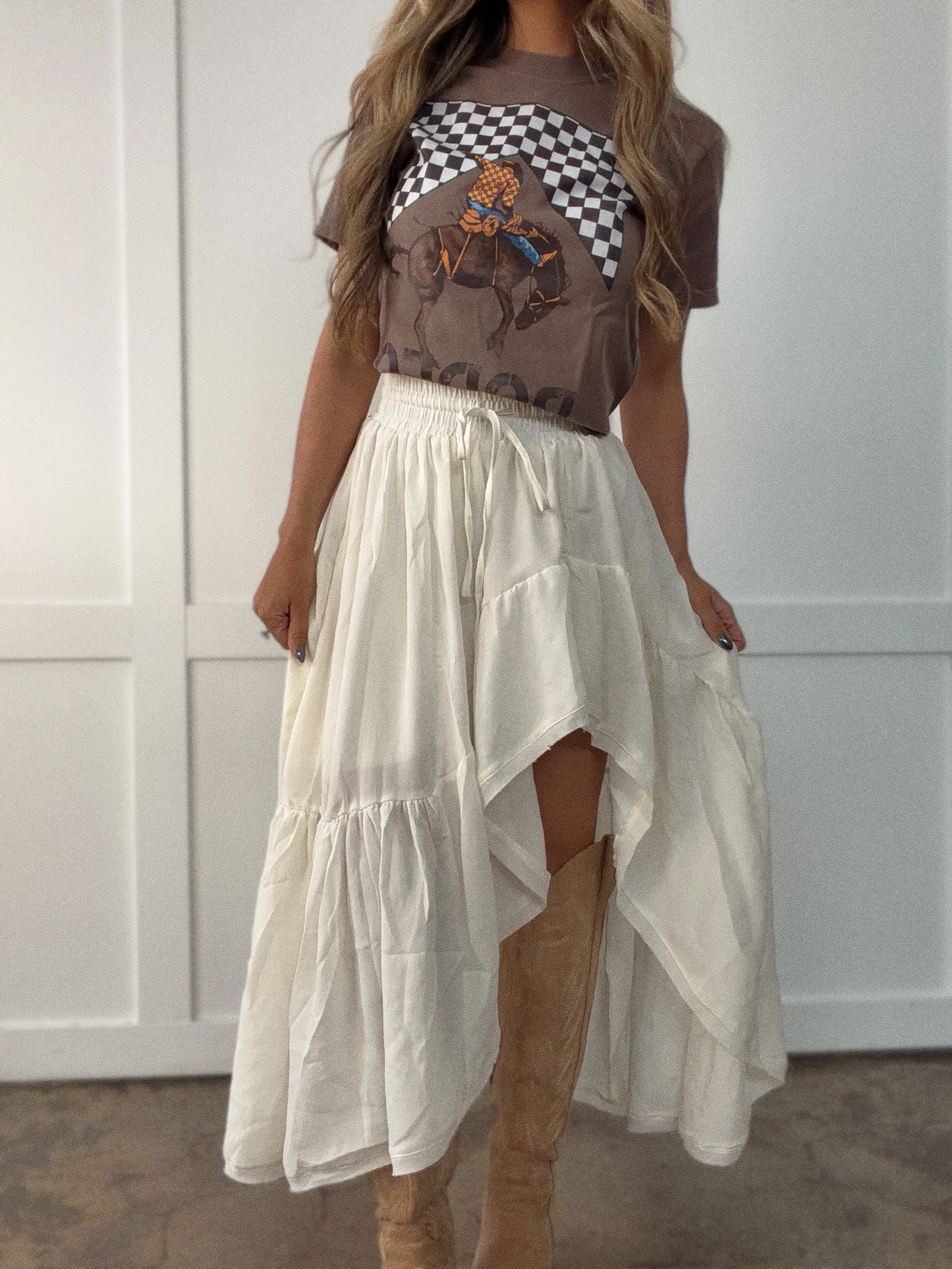 Boho Waves Ruffled Maxi Skirt - Image 3