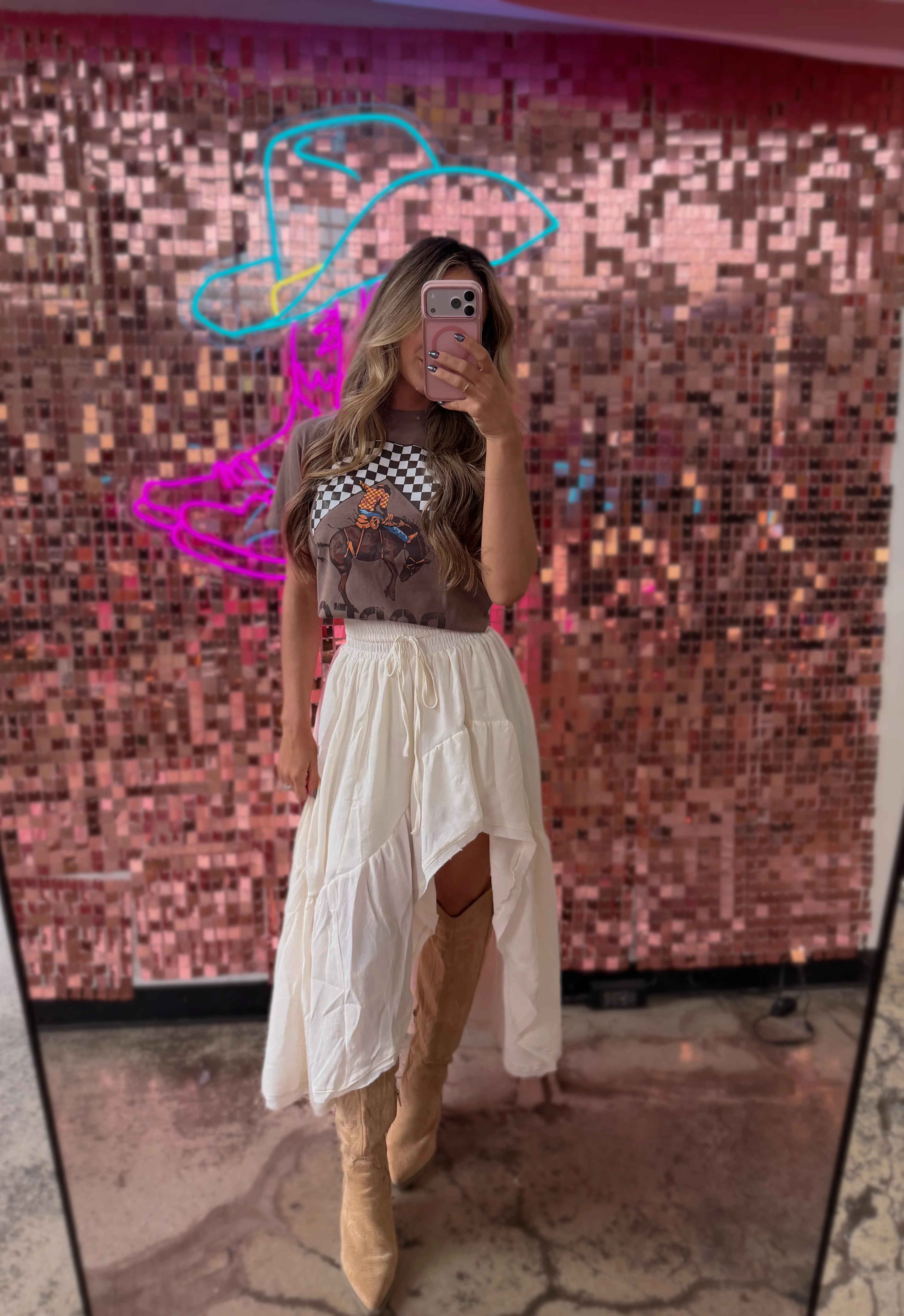 Boho Waves Ruffled Maxi Skirt - Image 4