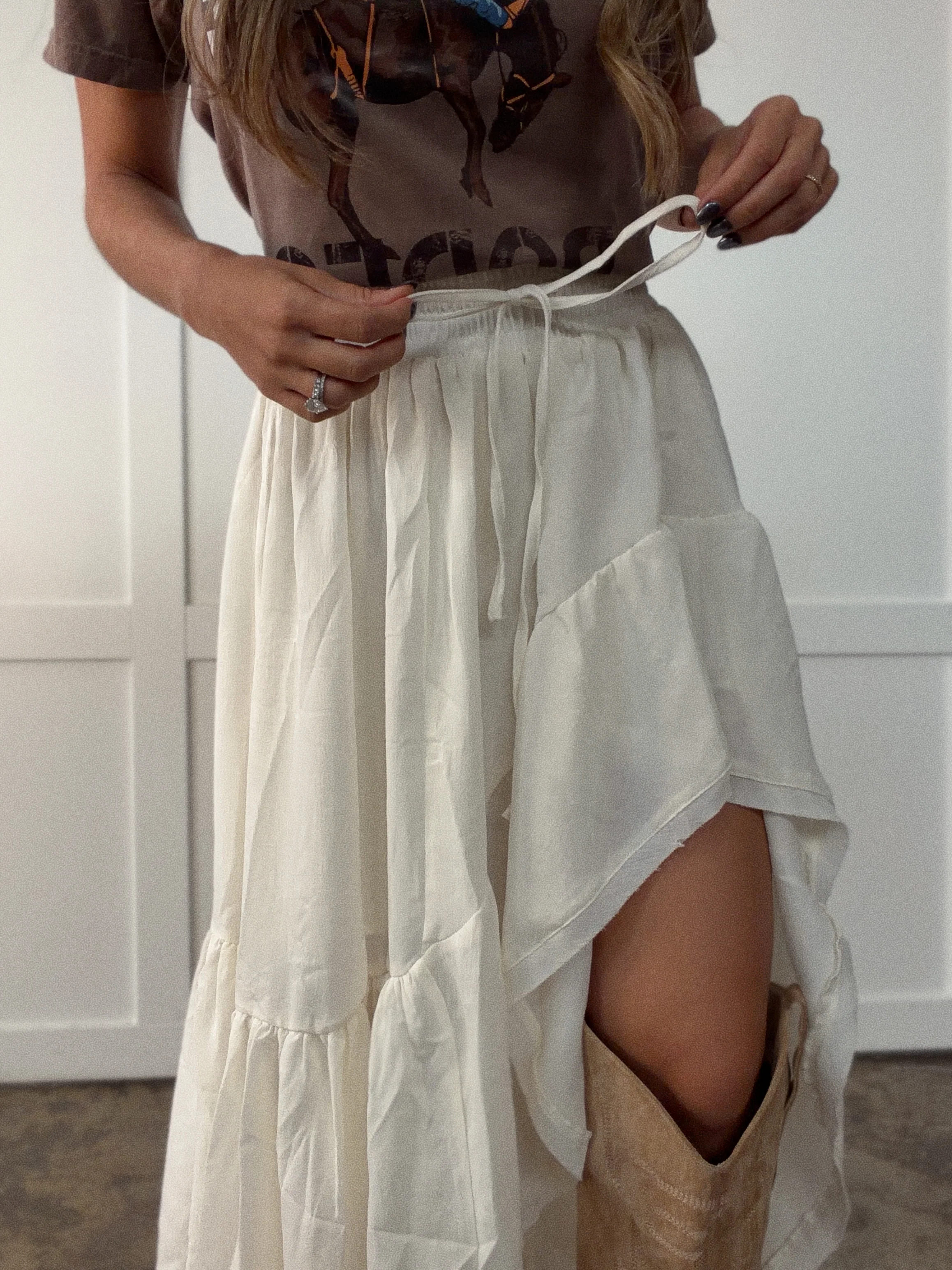 Boho Waves Ruffled Maxi Skirt - Image 7
