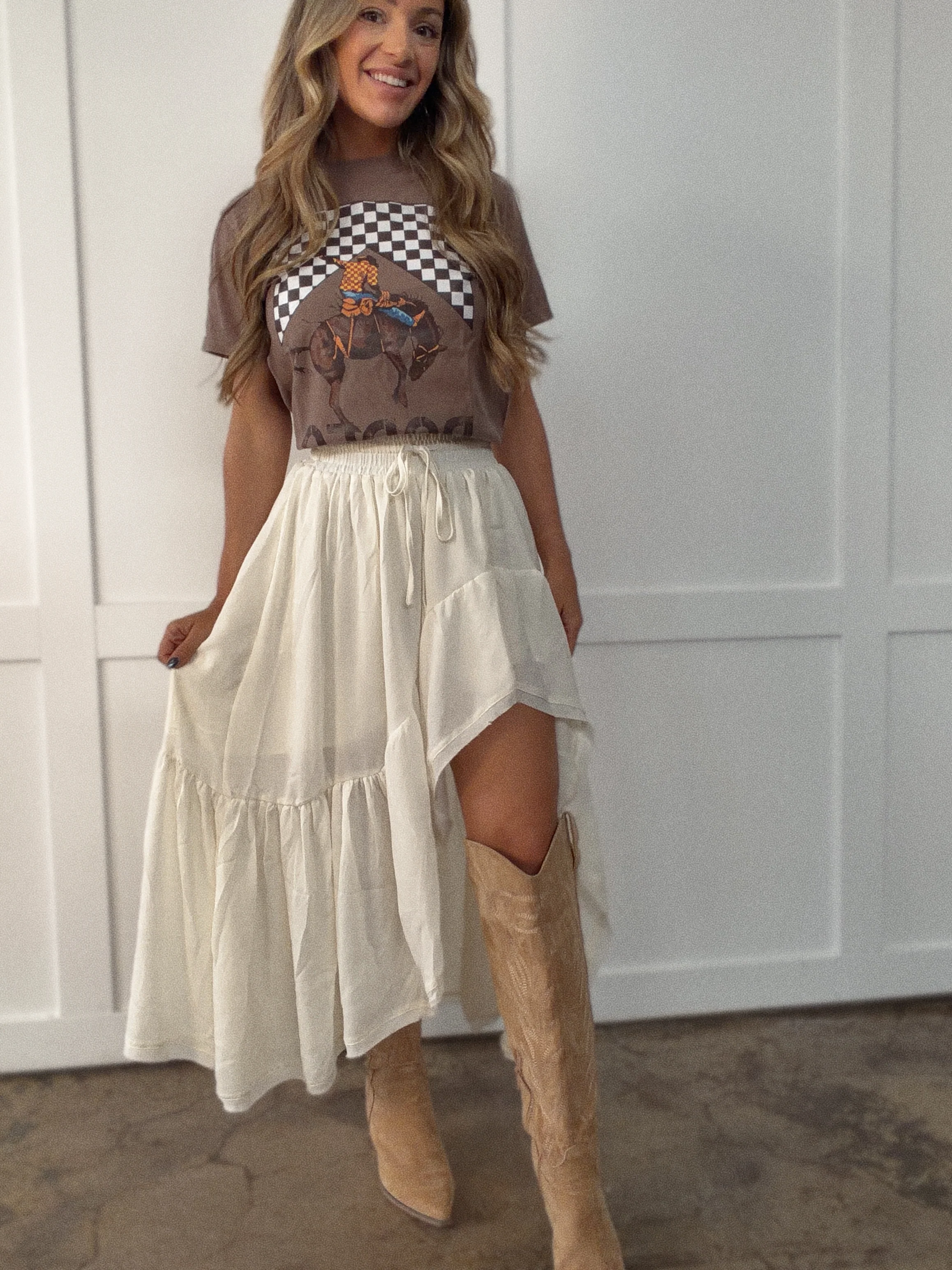 Boho Waves Ruffled Maxi Skirt - Image 8