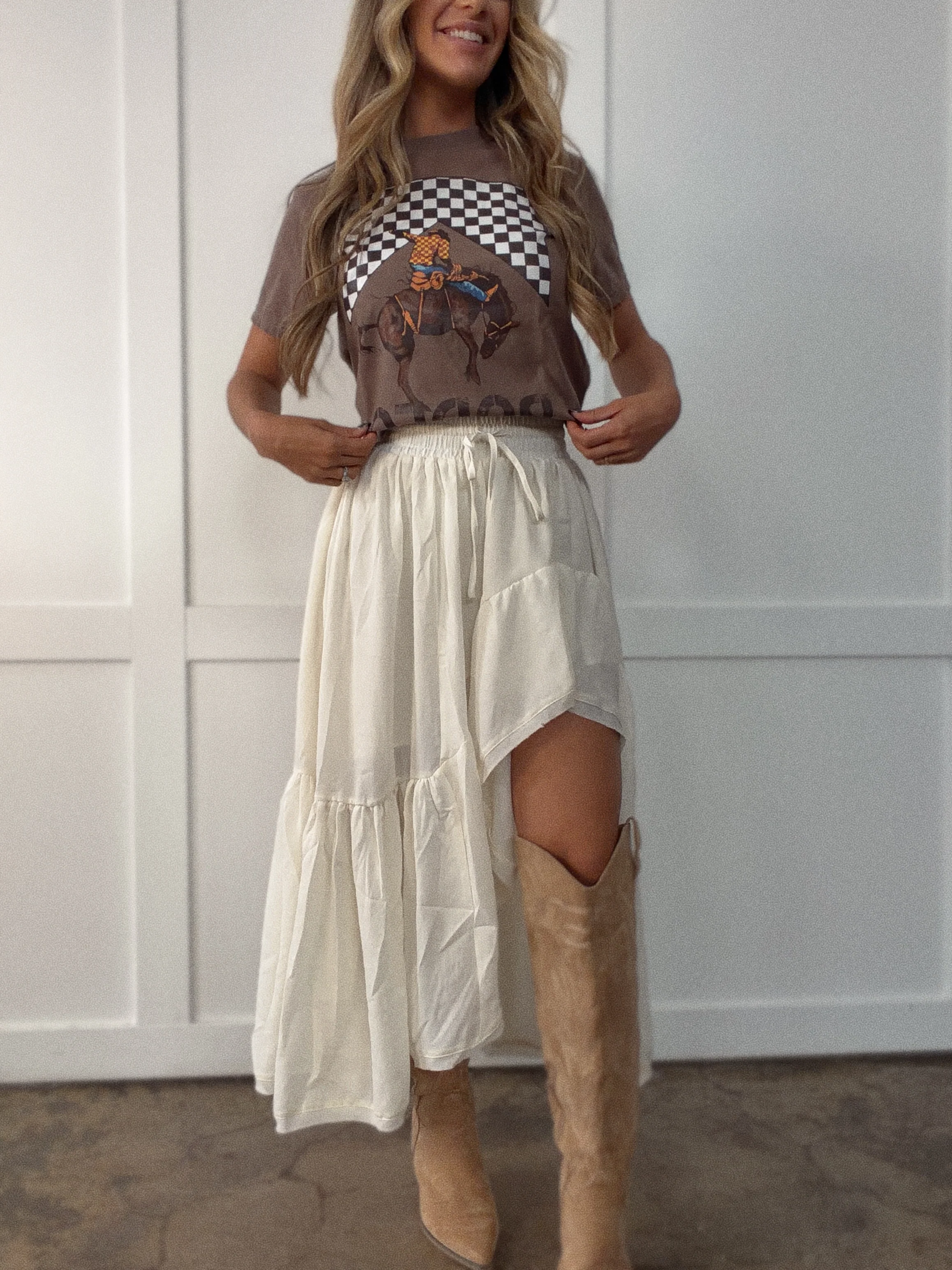 Boho Waves Ruffled Maxi Skirt - Image 9