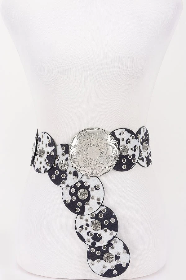 Brady Cow Print Disc Belt - Image 3