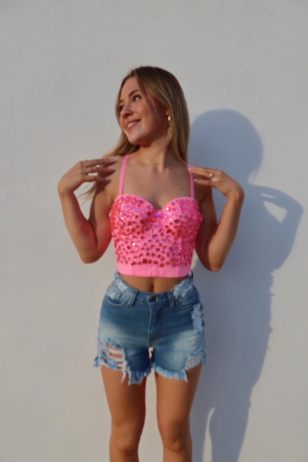 Breanne Distressed High Rise Shorts - Image 25
