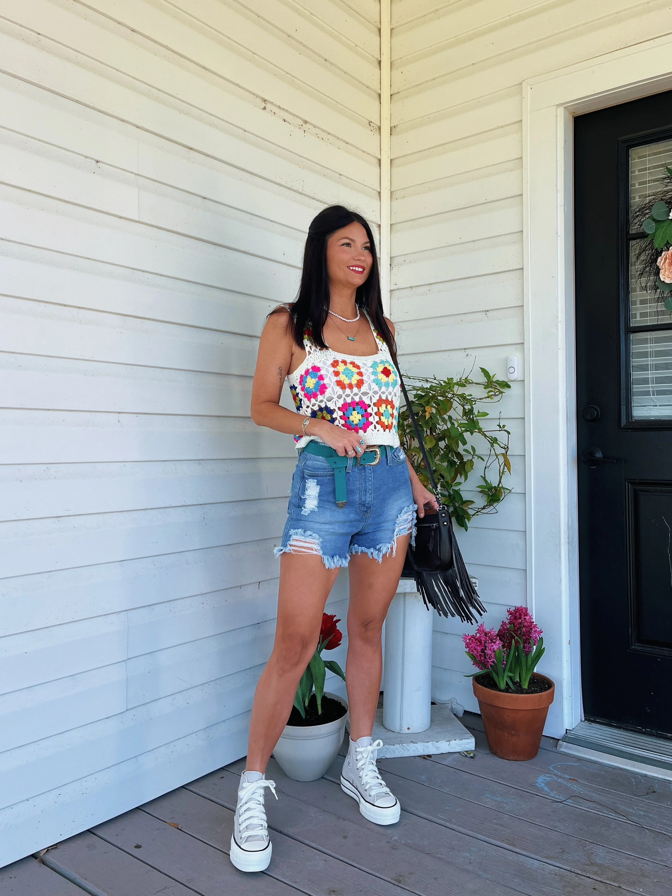 Breanne Distressed High Rise Shorts - Image 28