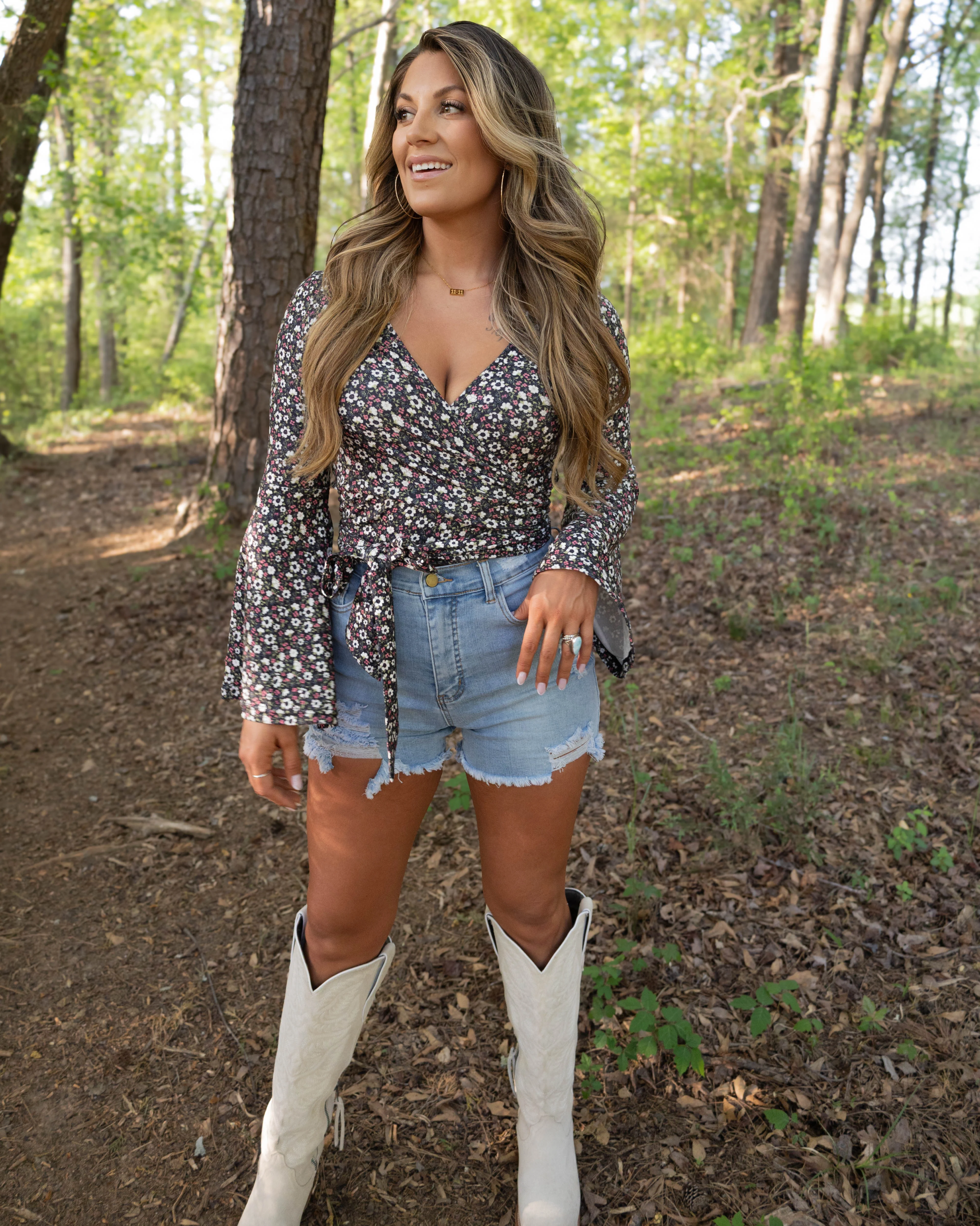 Breanne Distressed High Rise Shorts - Image 34