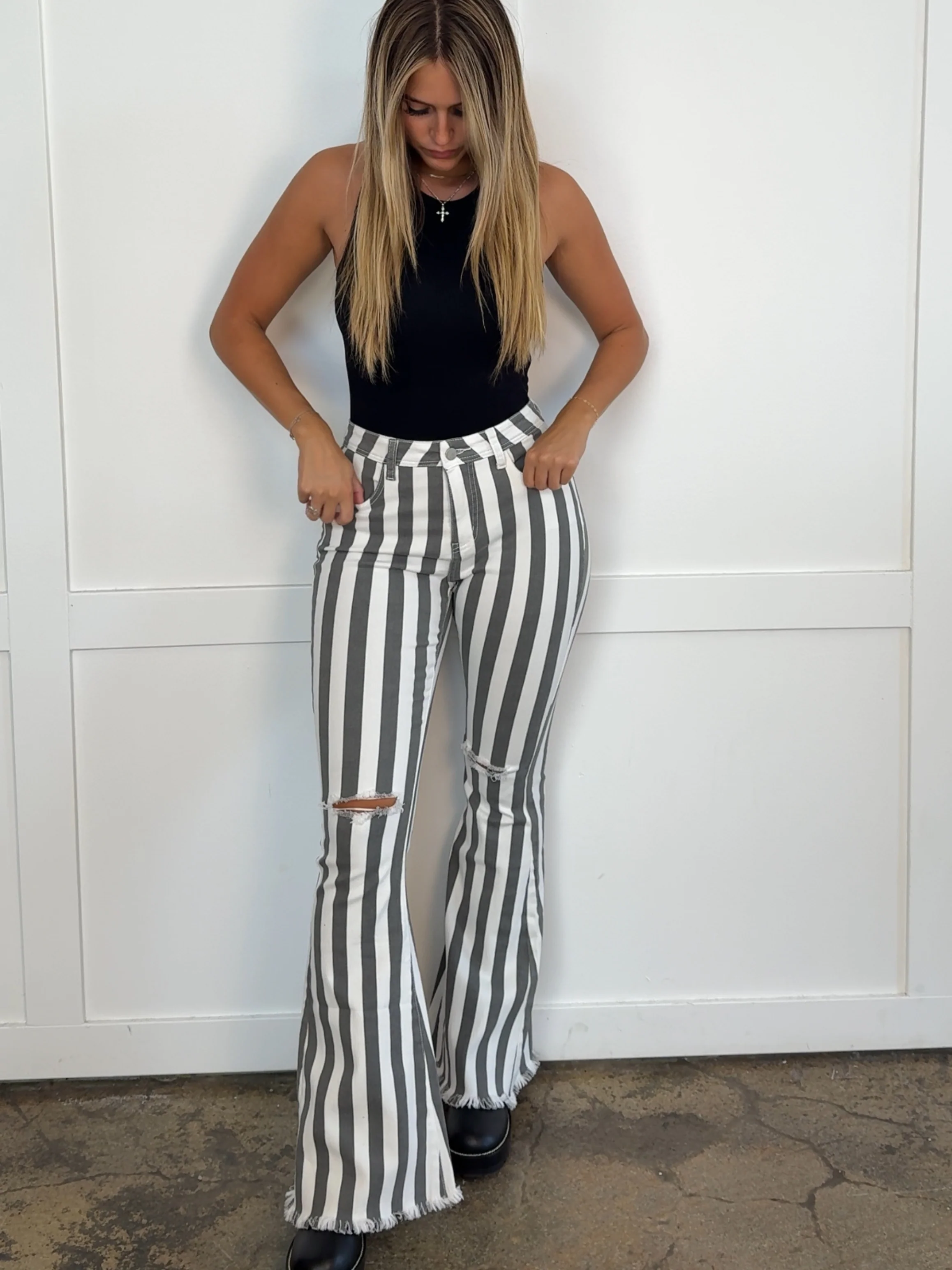 Farrah Broadway Girl Striped Flares - Image 16