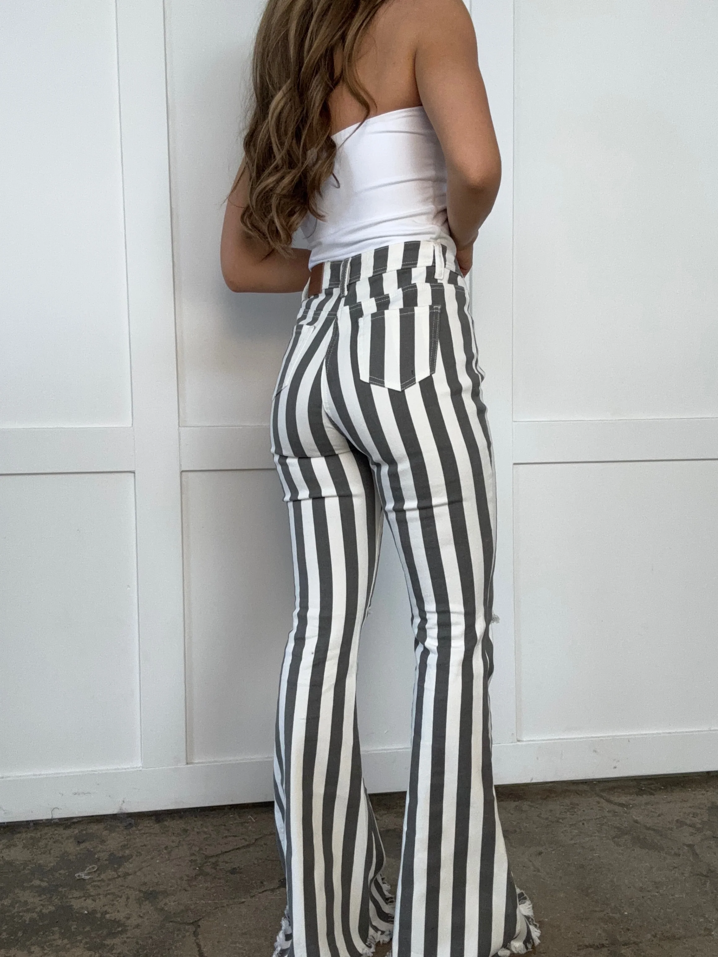 Farrah Broadway Girl Striped Flares - Image 5