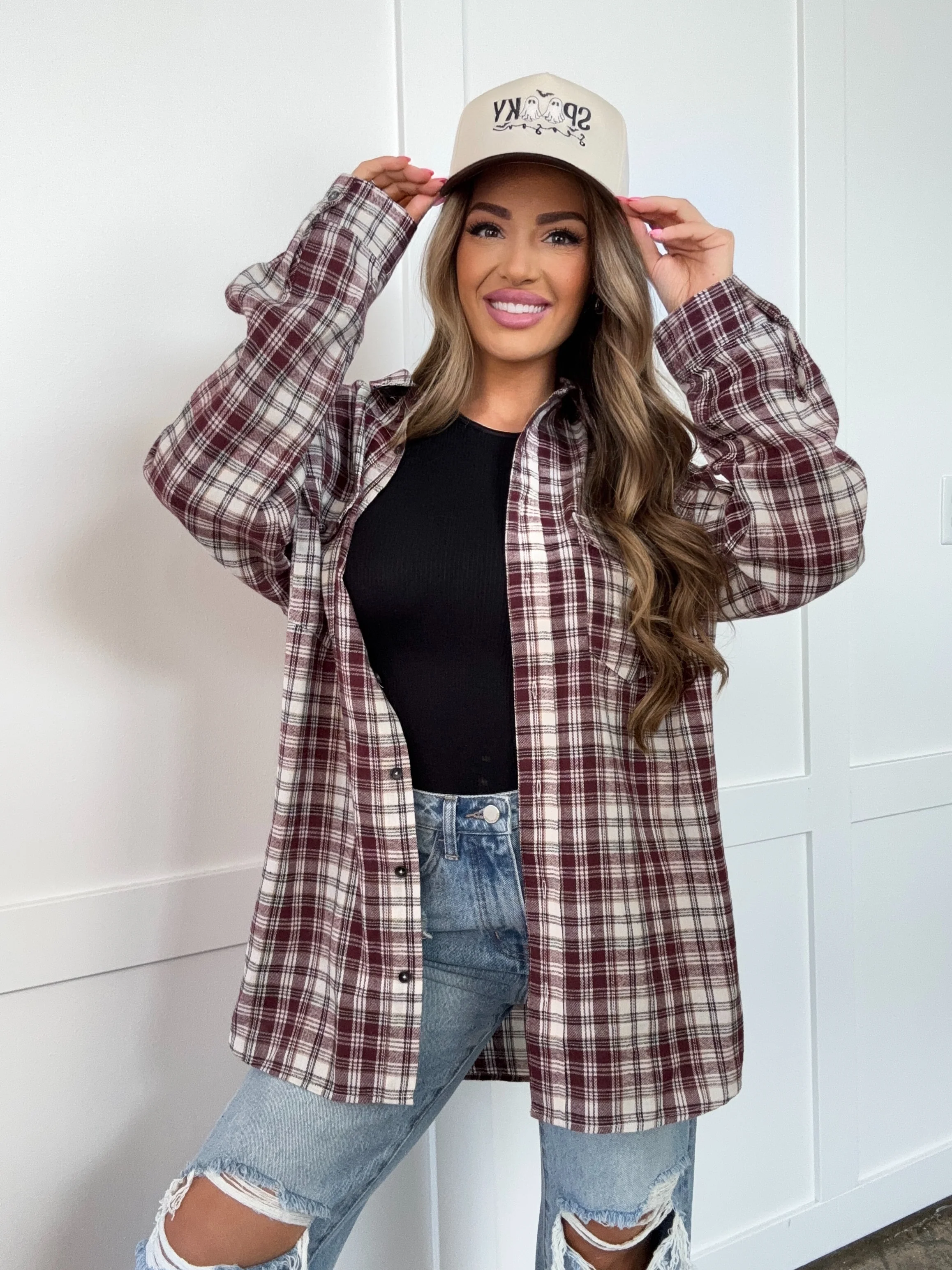 Crisp Breeze Oversized Plaid Flannel Shirt - Image 15