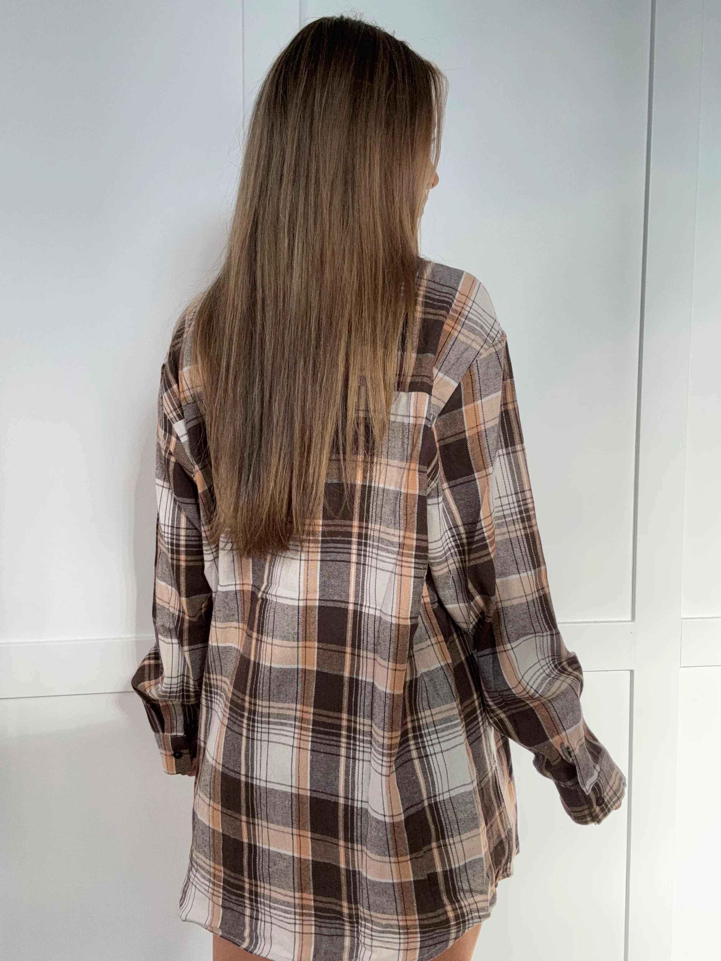 Crisp Breeze Oversized Plaid Flannel Shirt - Image 25