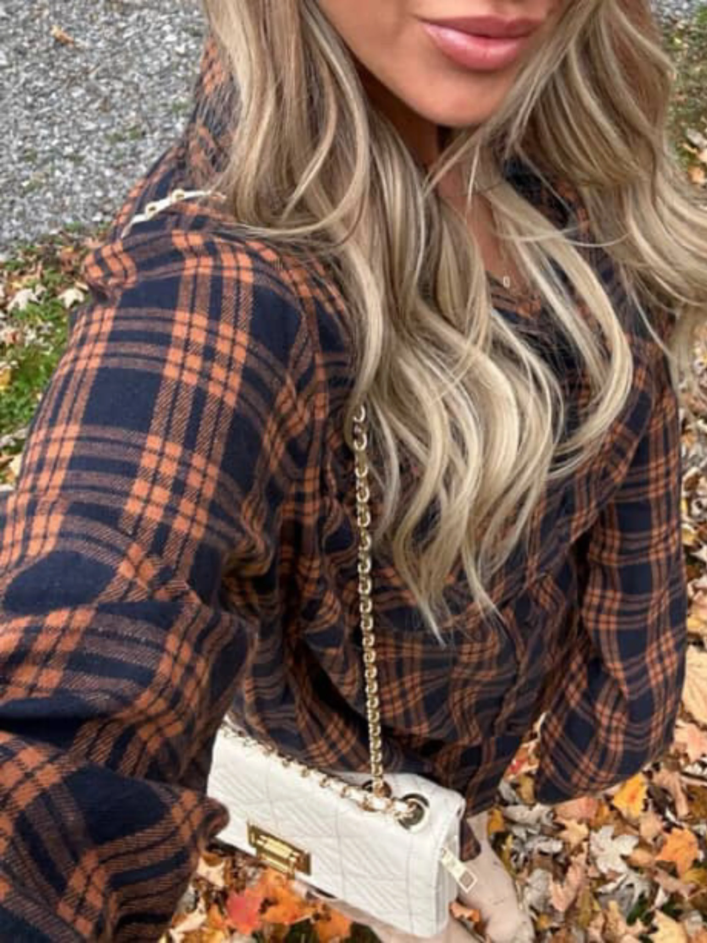 Crisp Breeze Oversized Plaid Flannel Shirt - Image 3