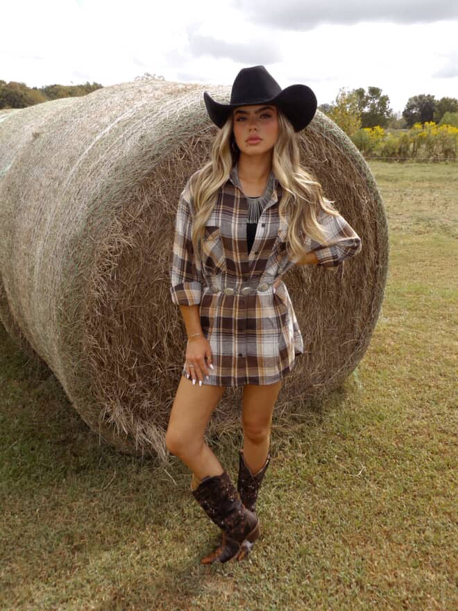 Crisp Breeze Oversized Plaid Flannel Shirt - Image 6