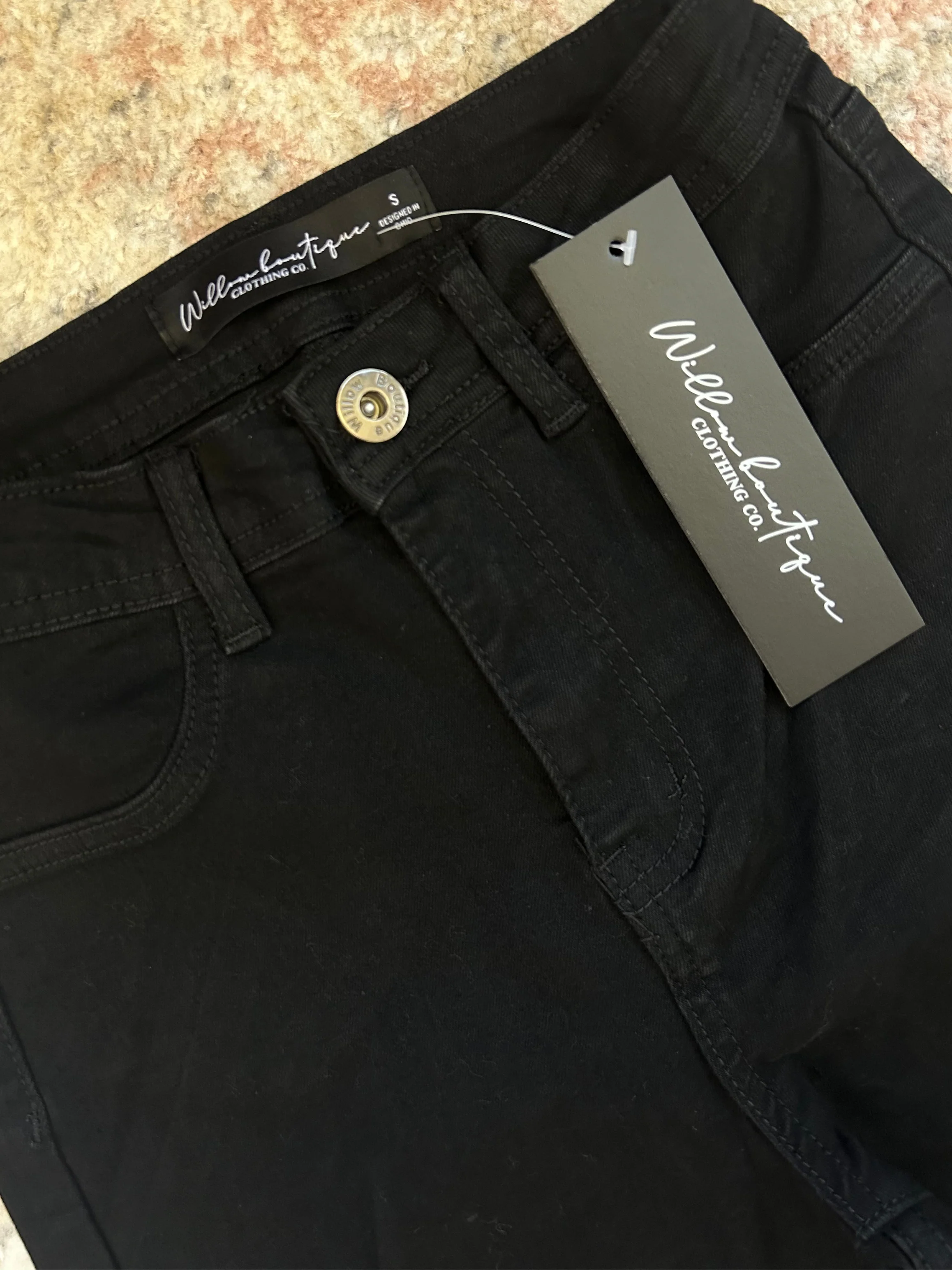 Farrah Distressed High Waisted Flares - Black - Image 10