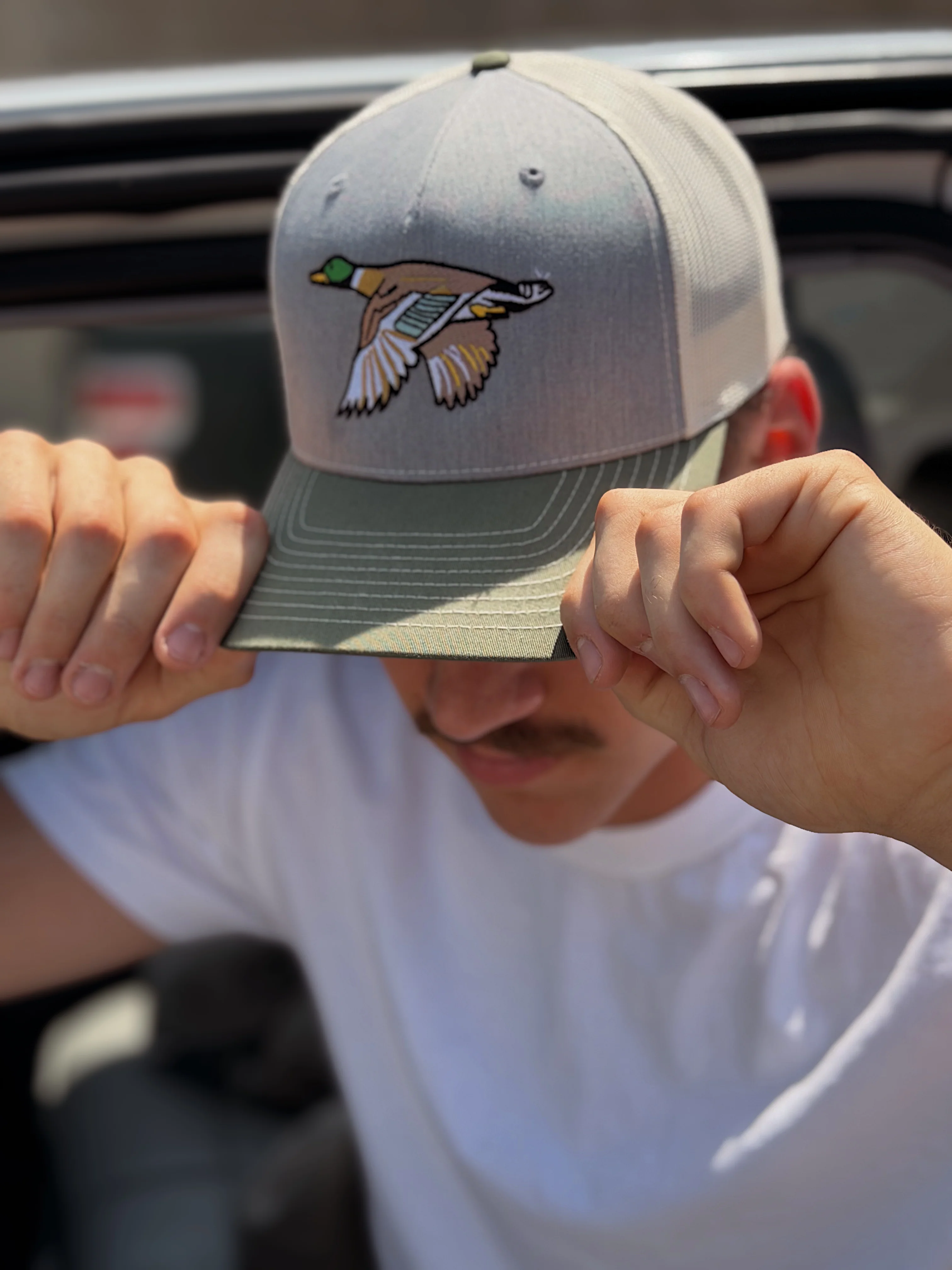 Flying Mallard Embroidered Trucker Hat