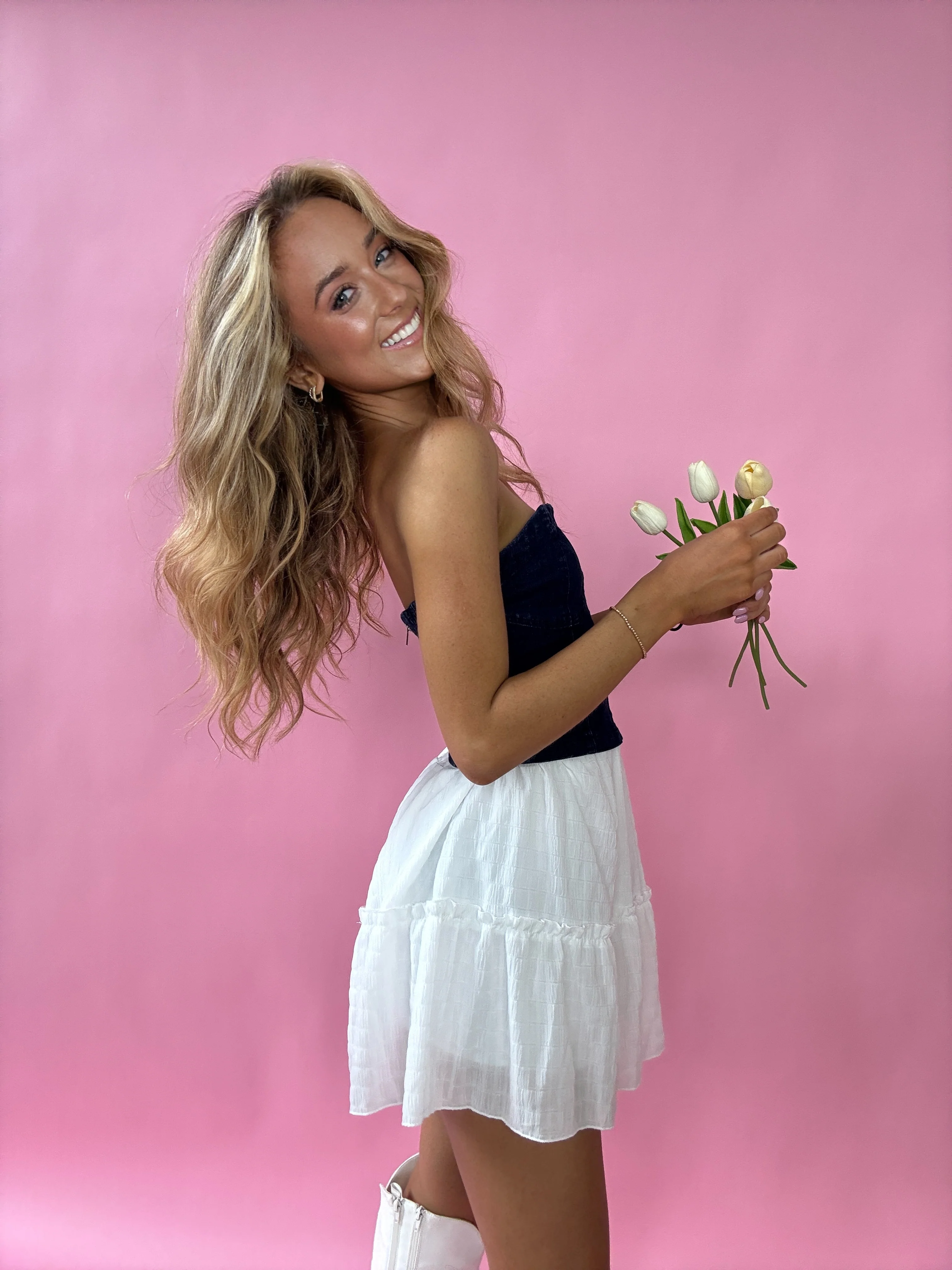 PREORDER: Petra Tiered Mini Skirt - Image 3