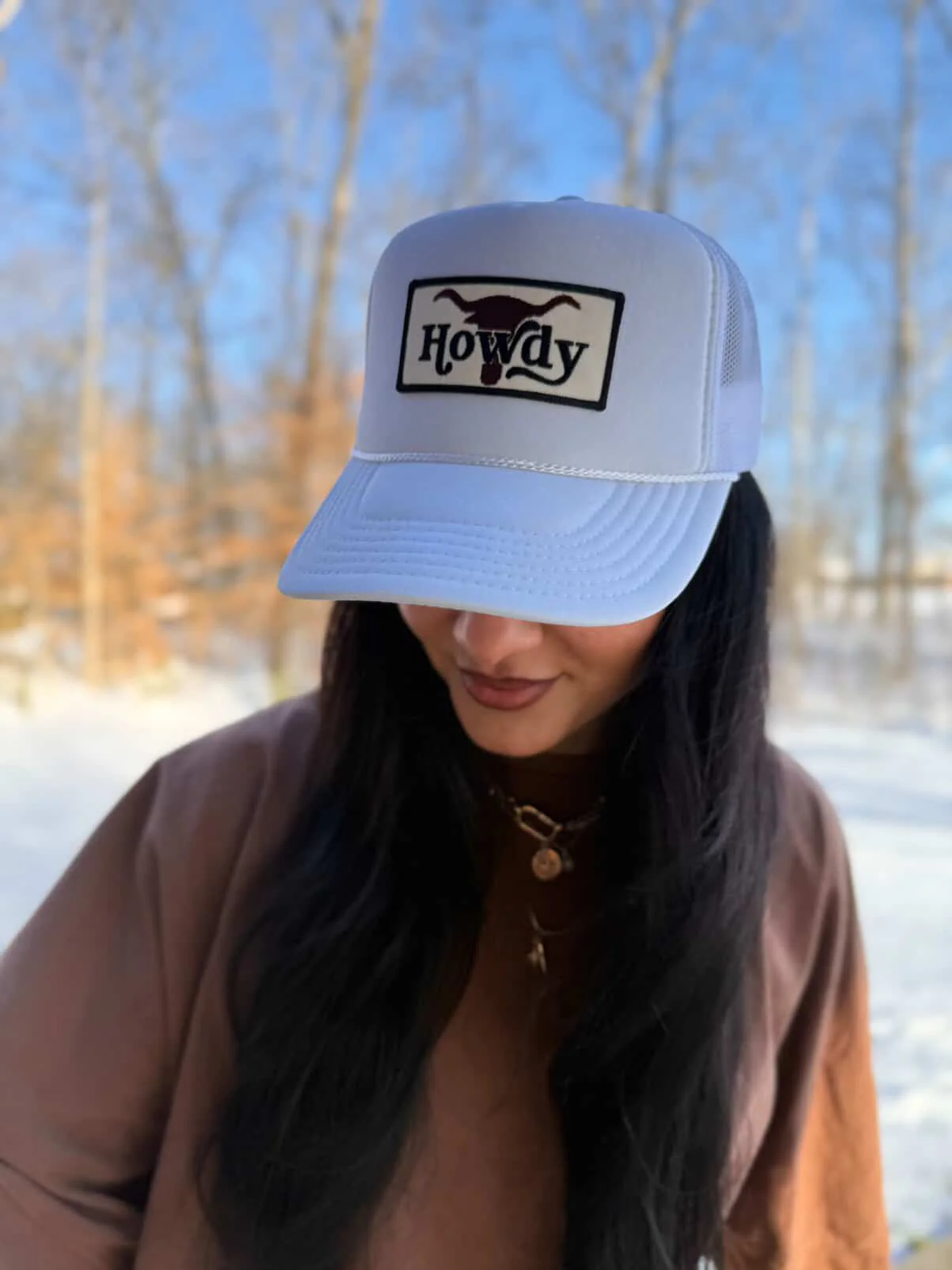 Howdy BullSkull Patch Foam Trucker Hat - Image 2