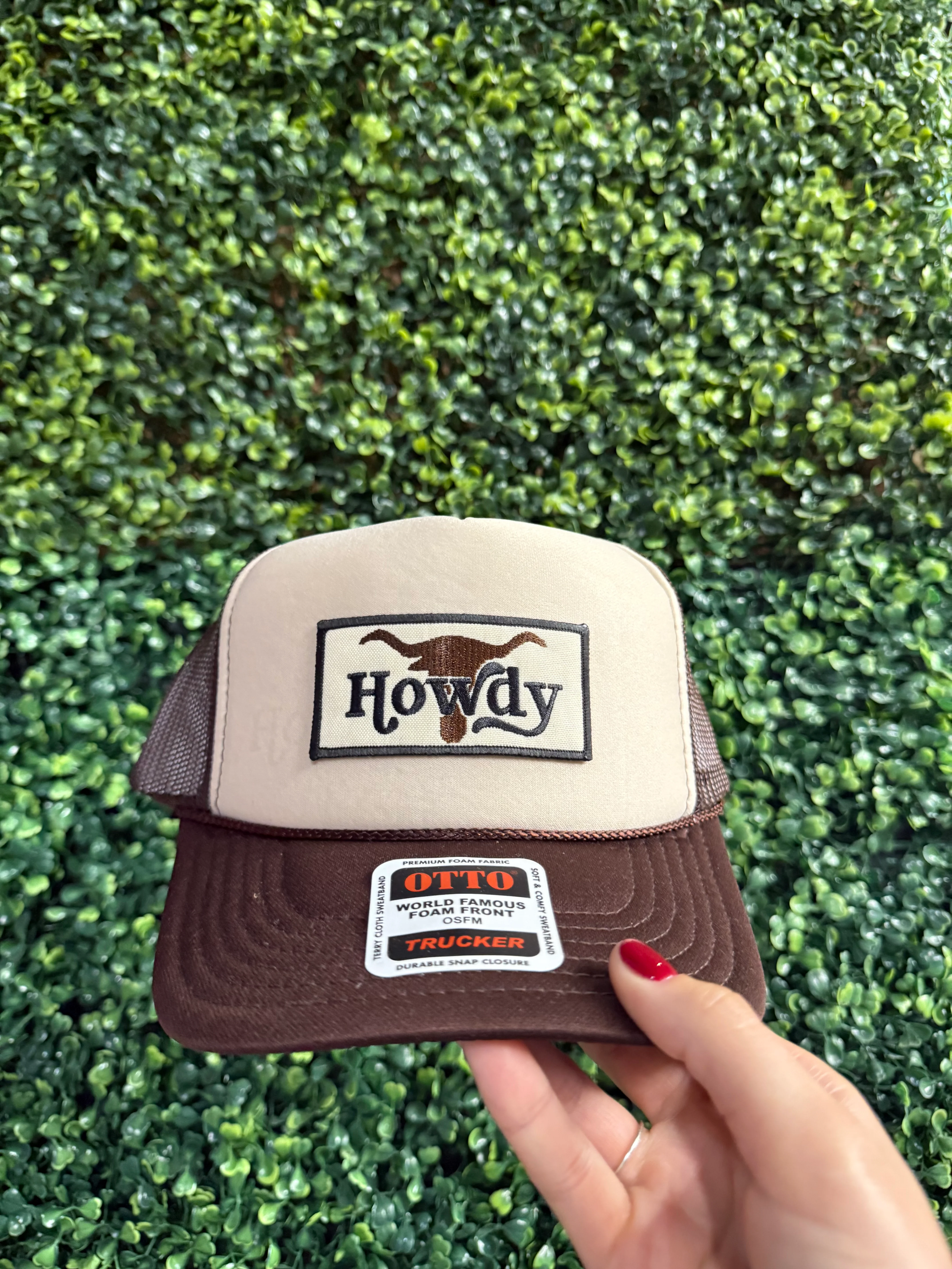 Howdy BullSkull Patch Foam Trucker Hat - Image 5