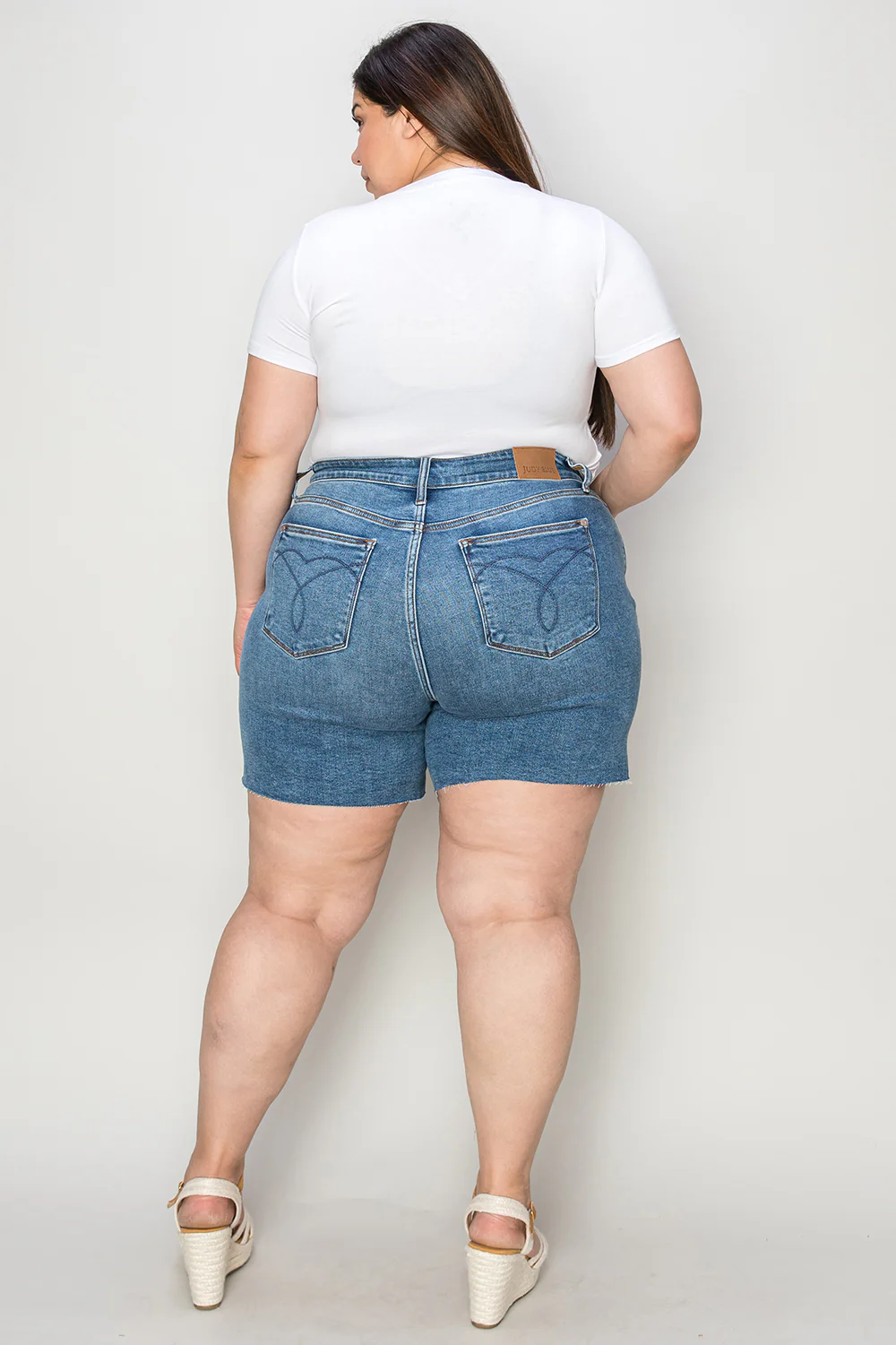 Bethany Judy Blue High Waisted Denim Shorts - Image 5