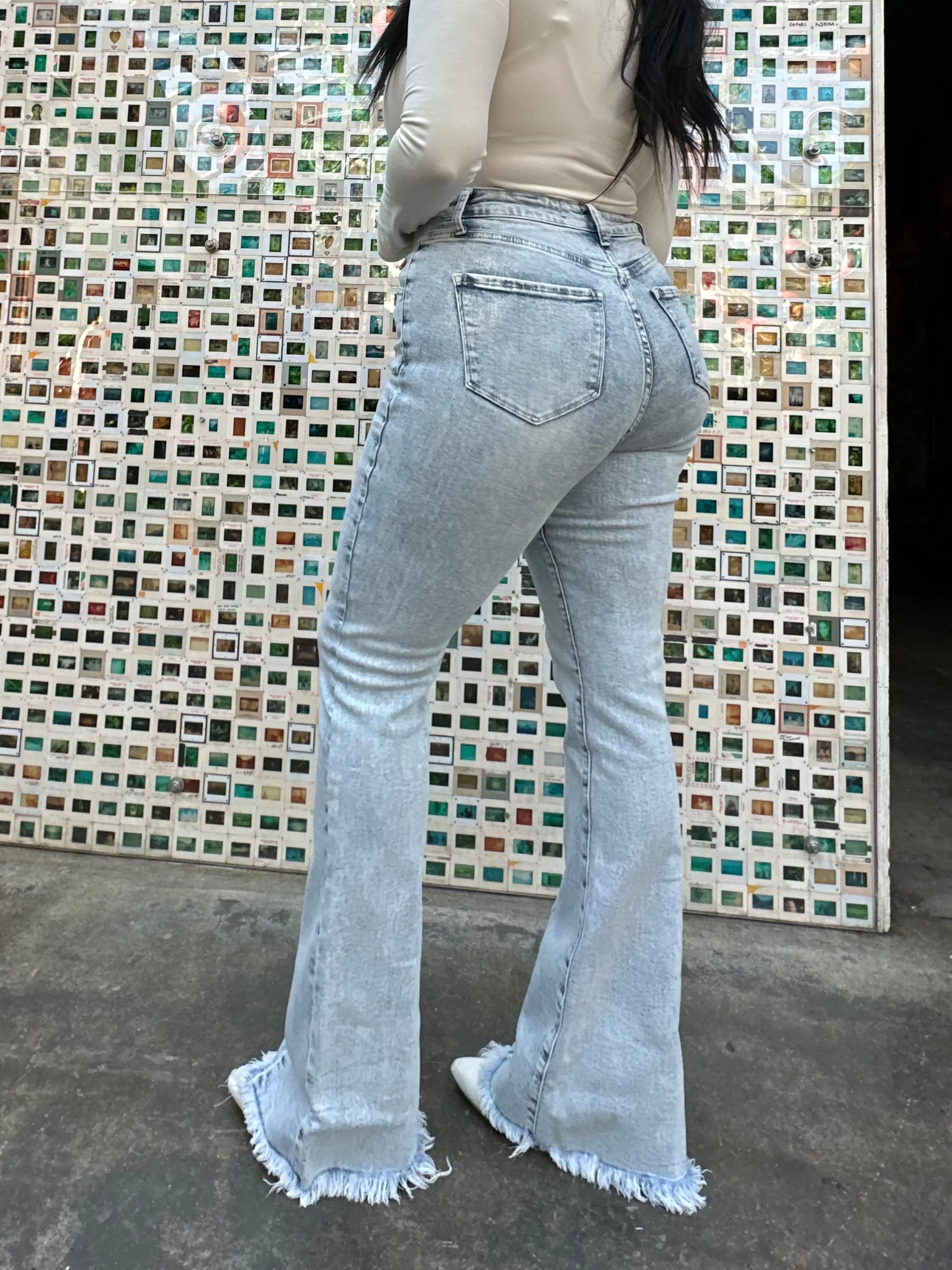 Keep Up Flare Acid/Dark Wash Jeans - Image 16