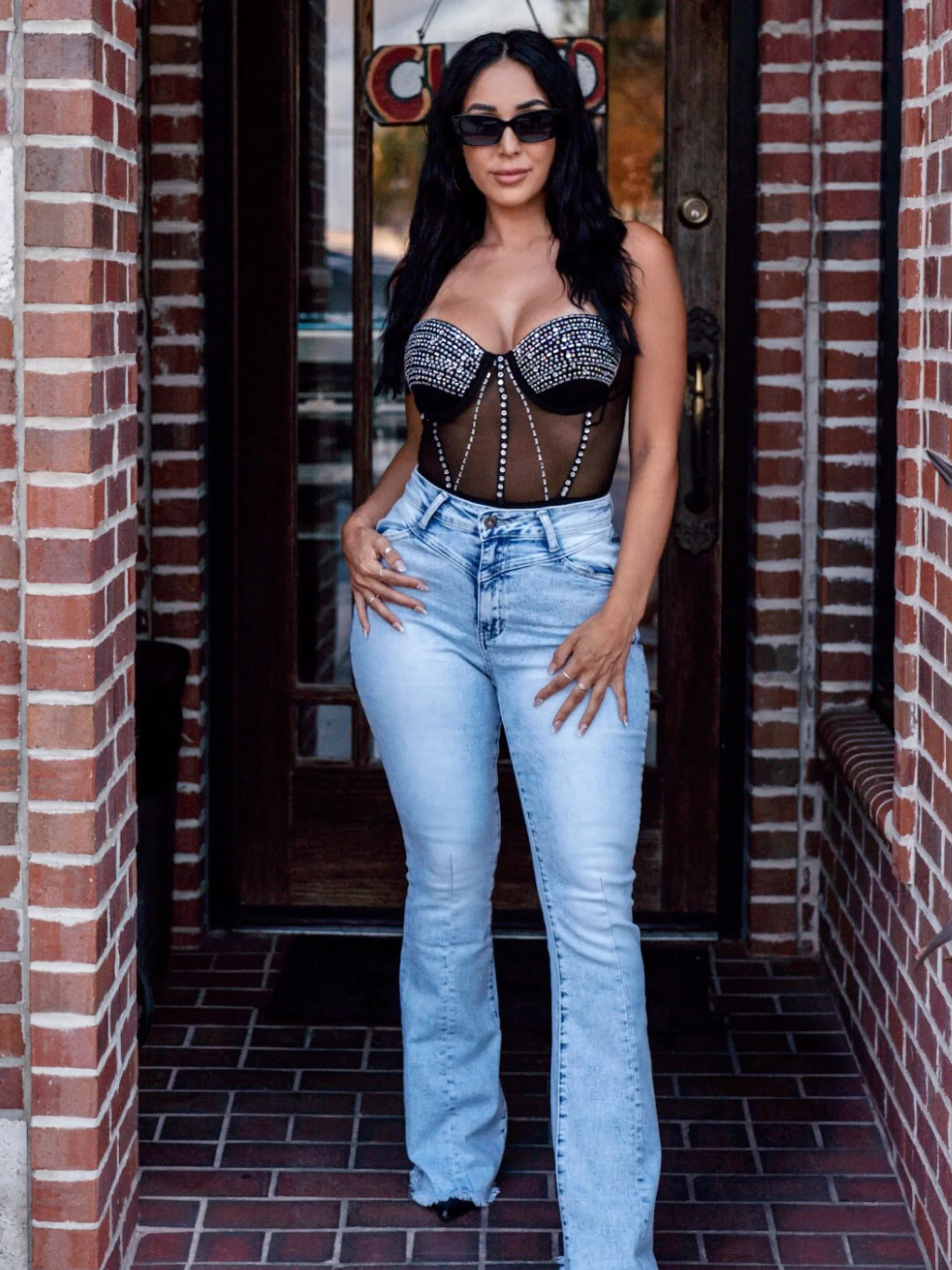 Keep Up Flare Acid/Dark Wash Jeans - Image 2