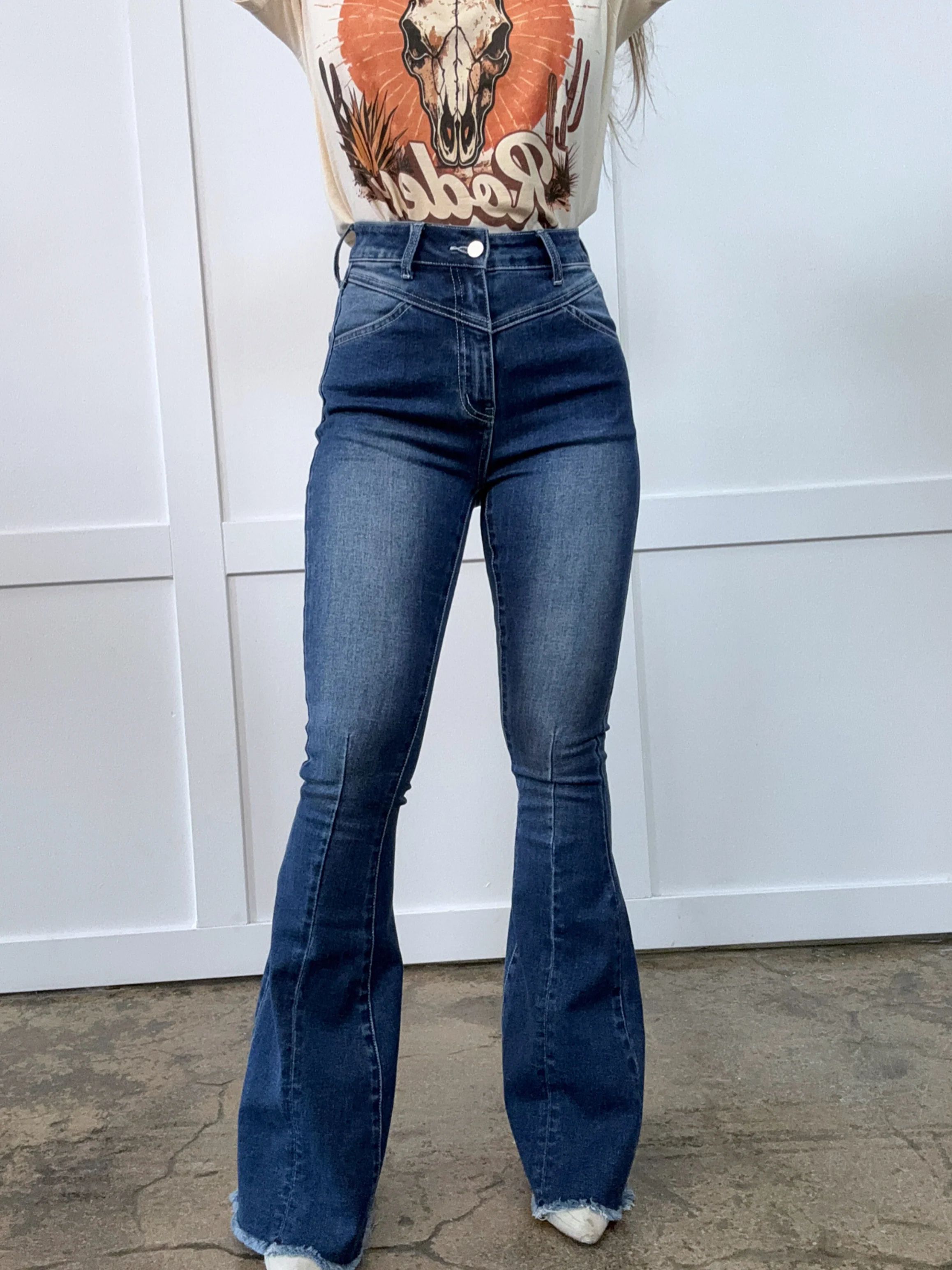 Keep Up Flare Acid/Dark Wash Jeans - Image 3