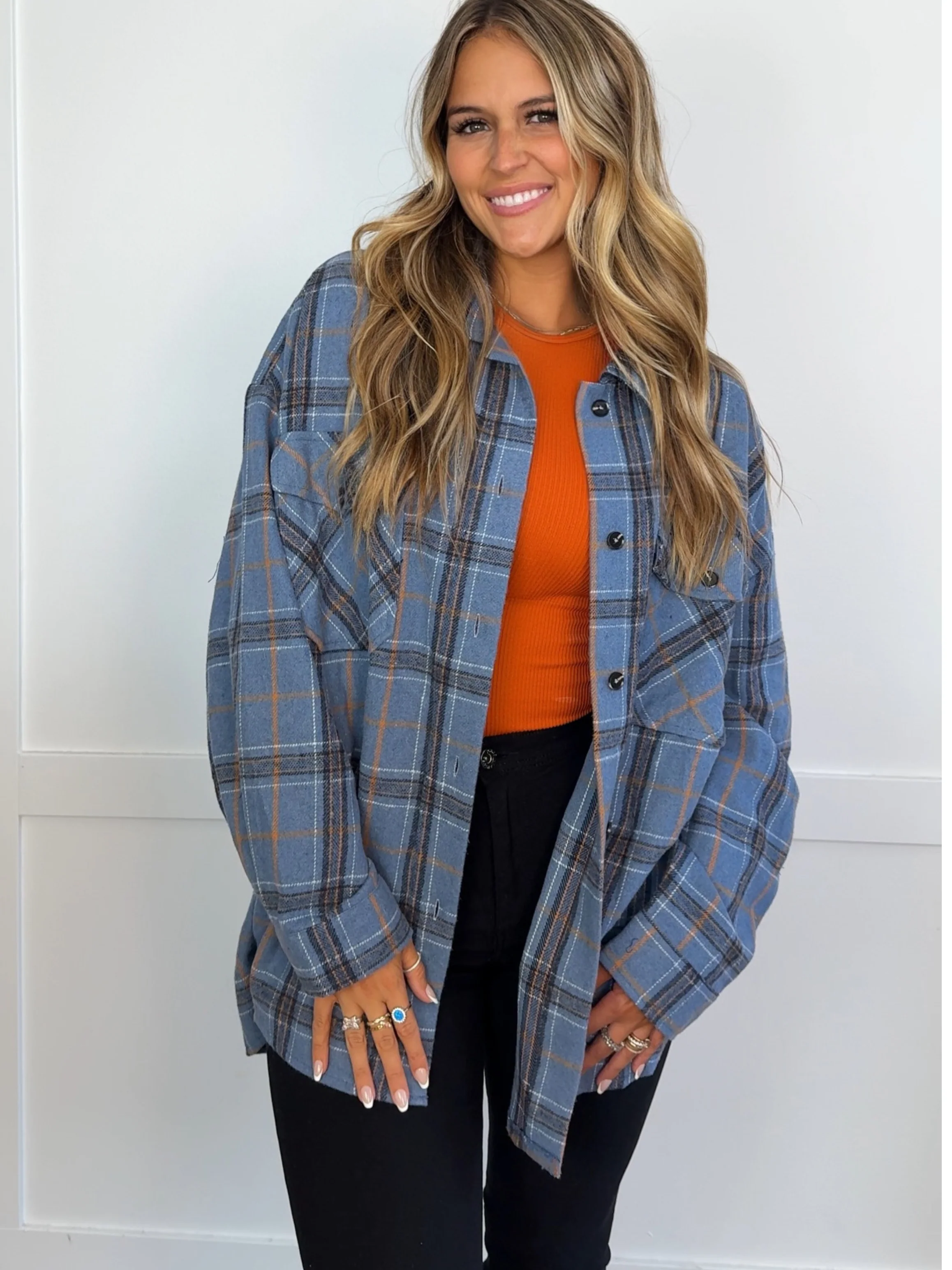Laylie Plaid Flannel – Oversized Long Sleeve - Image 21