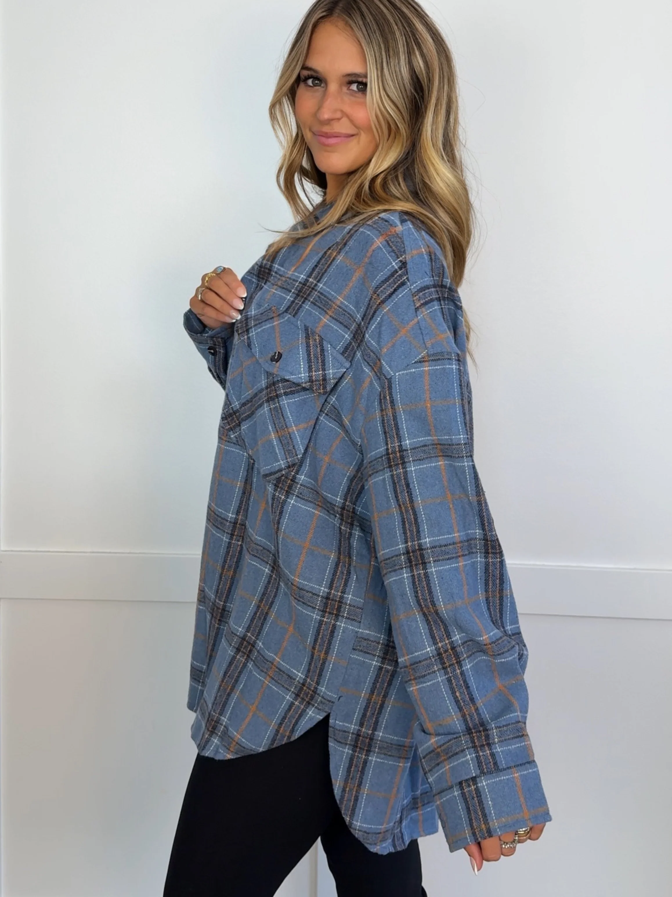 Laylie Plaid Flannel – Oversized Long Sleeve - Image 22