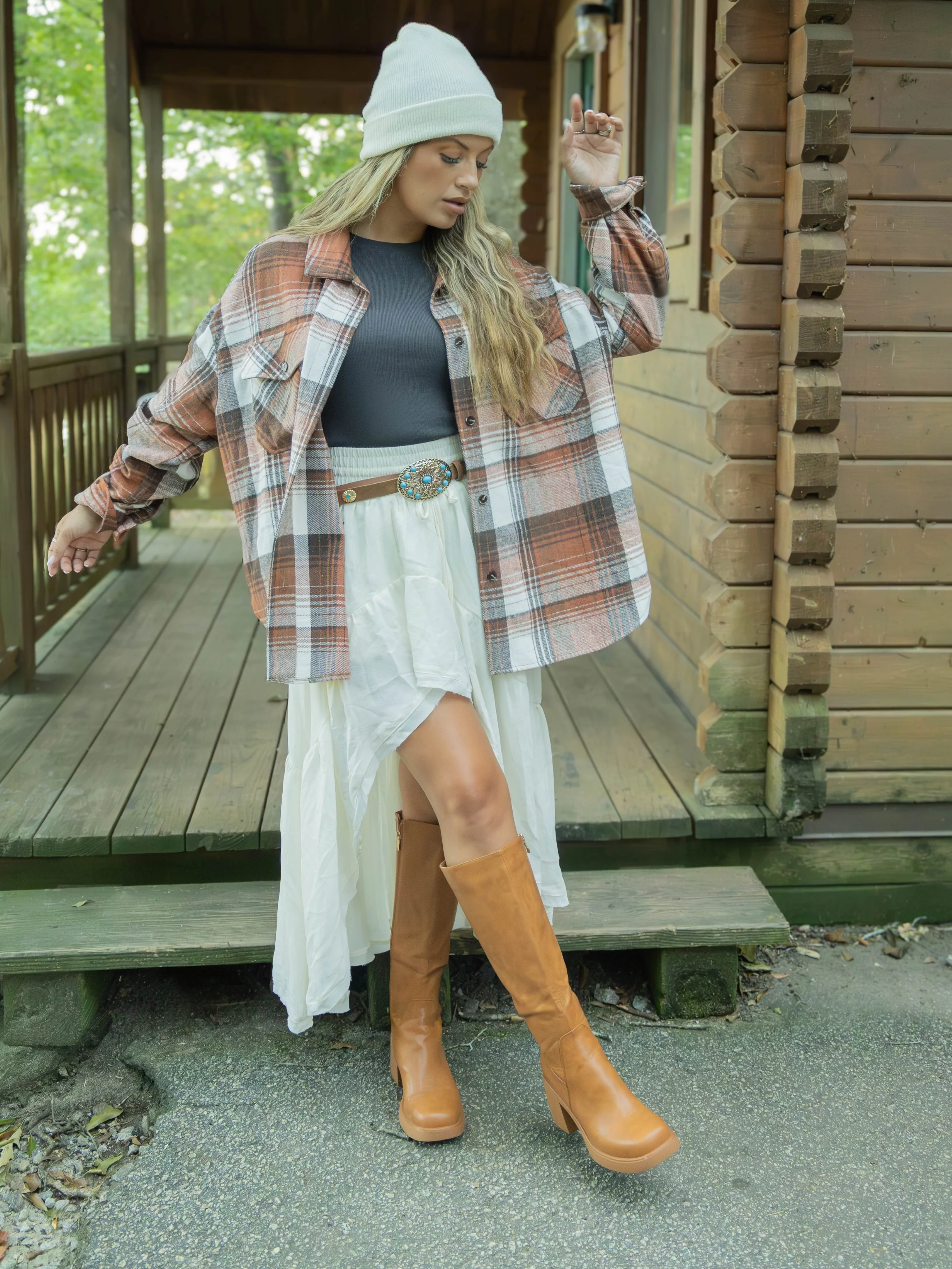 Laylie Plaid Flannel – Oversized Long Sleeve - Image 3