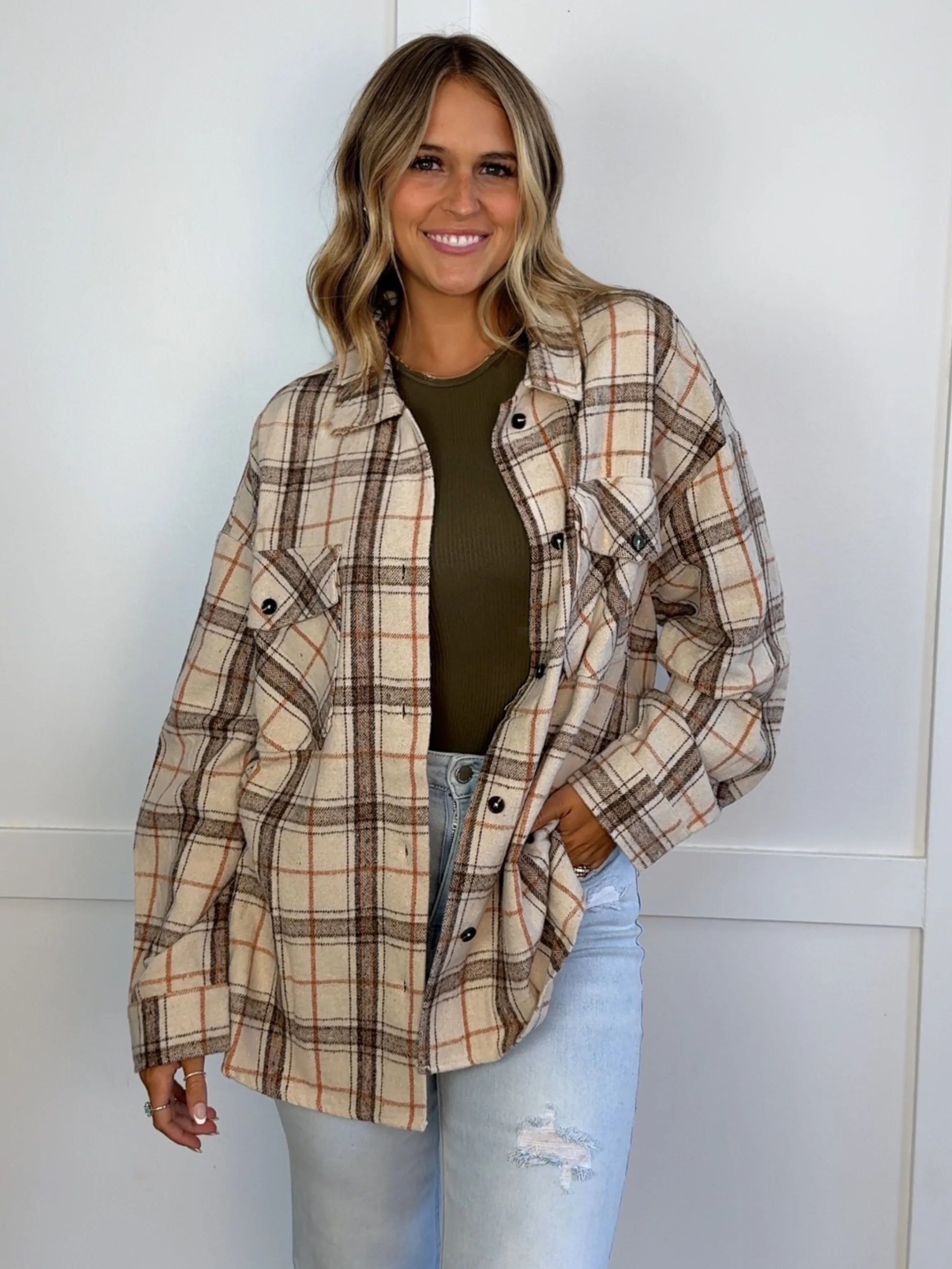 Laylie Plaid Flannel – Oversized Long Sleeve - Image 33