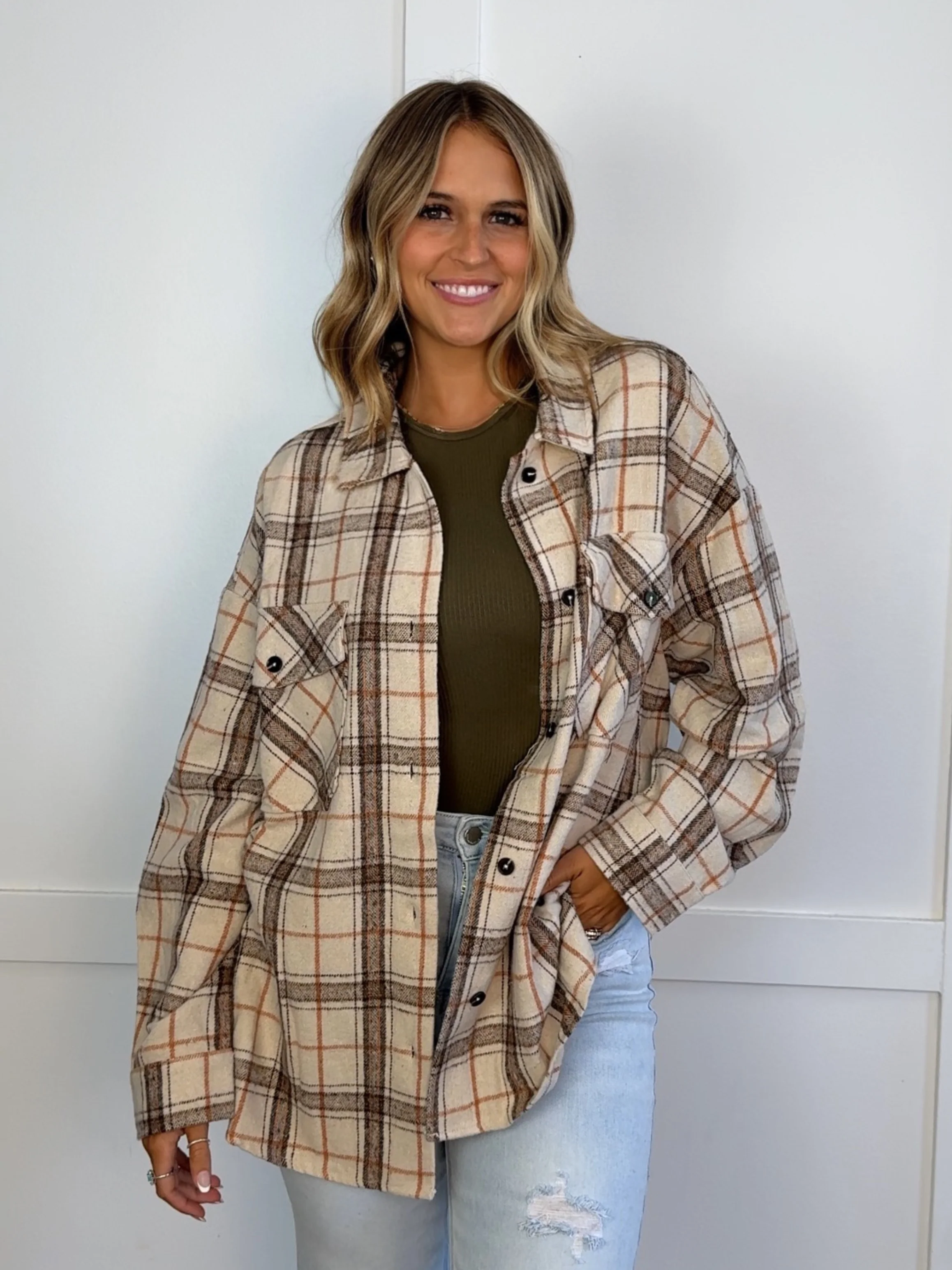 Laylie Plaid Flannel – Oversized Long Sleeve - Image 34