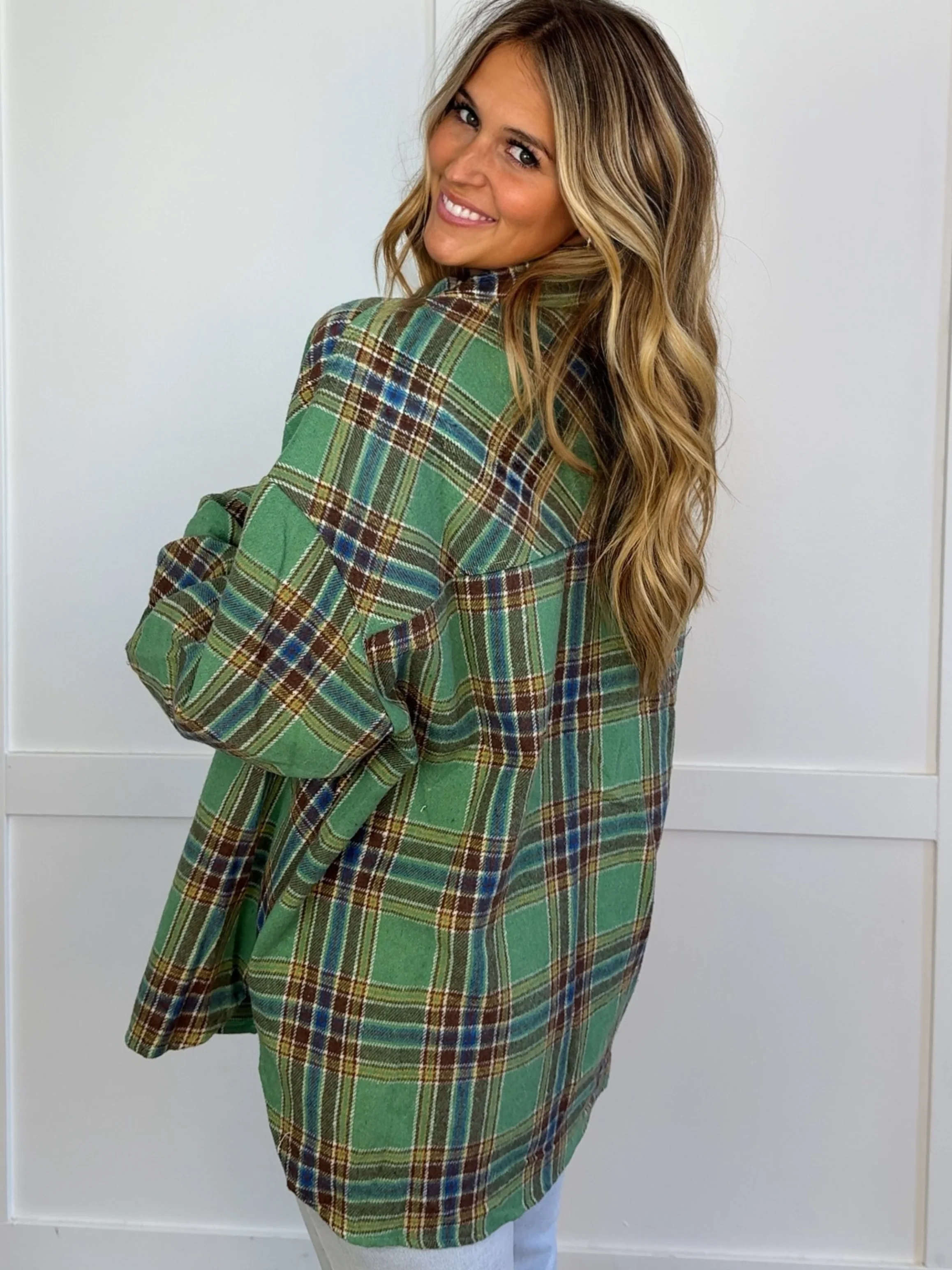 Laylie Plaid Flannel – Oversized Long Sleeve - Image 47