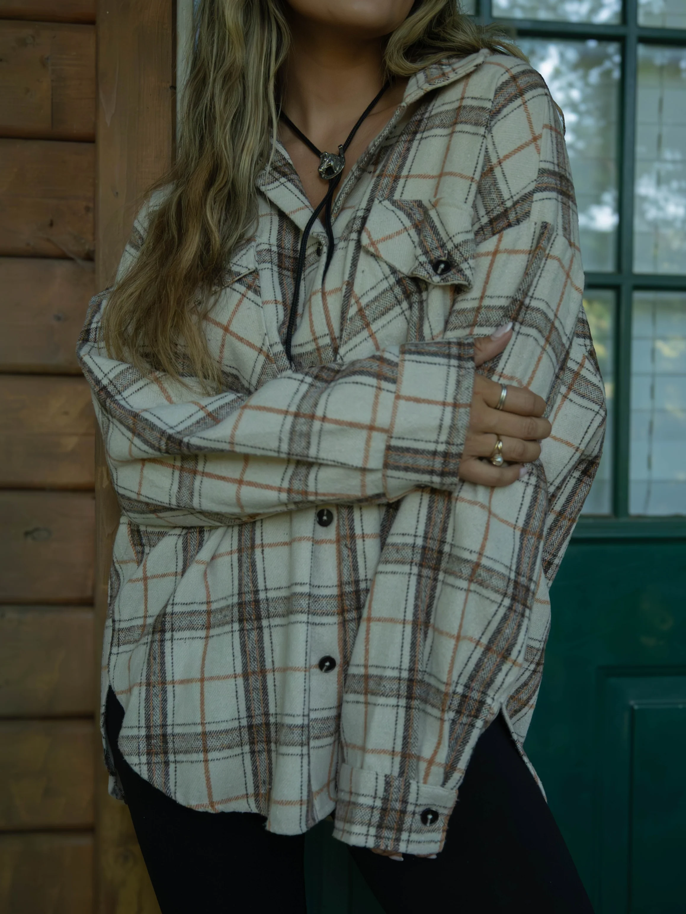 Laylie Plaid Flannel – Oversized Long Sleeve - Image 5