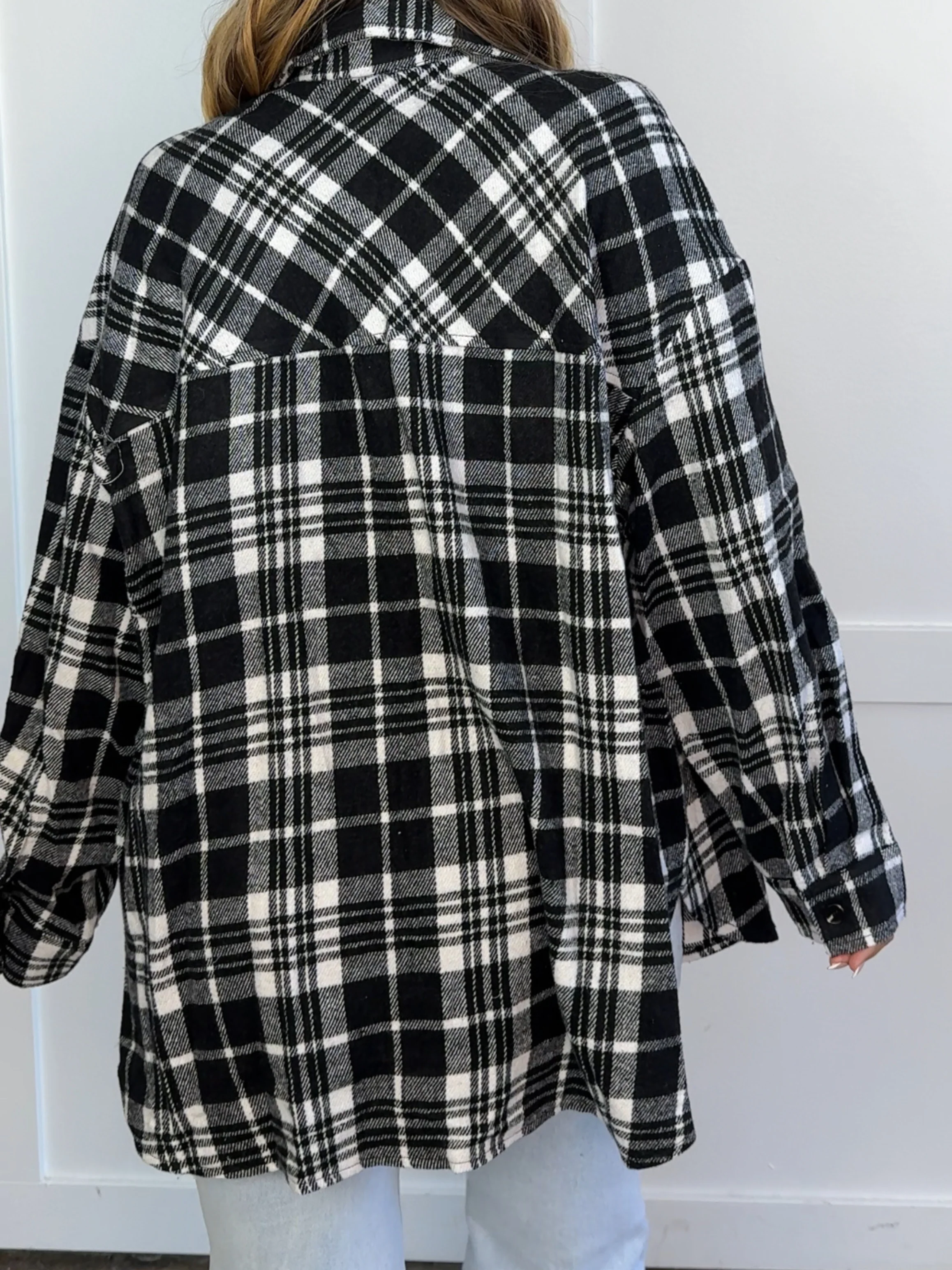 Laylie Plaid Flannel – Oversized Long Sleeve - Image 55