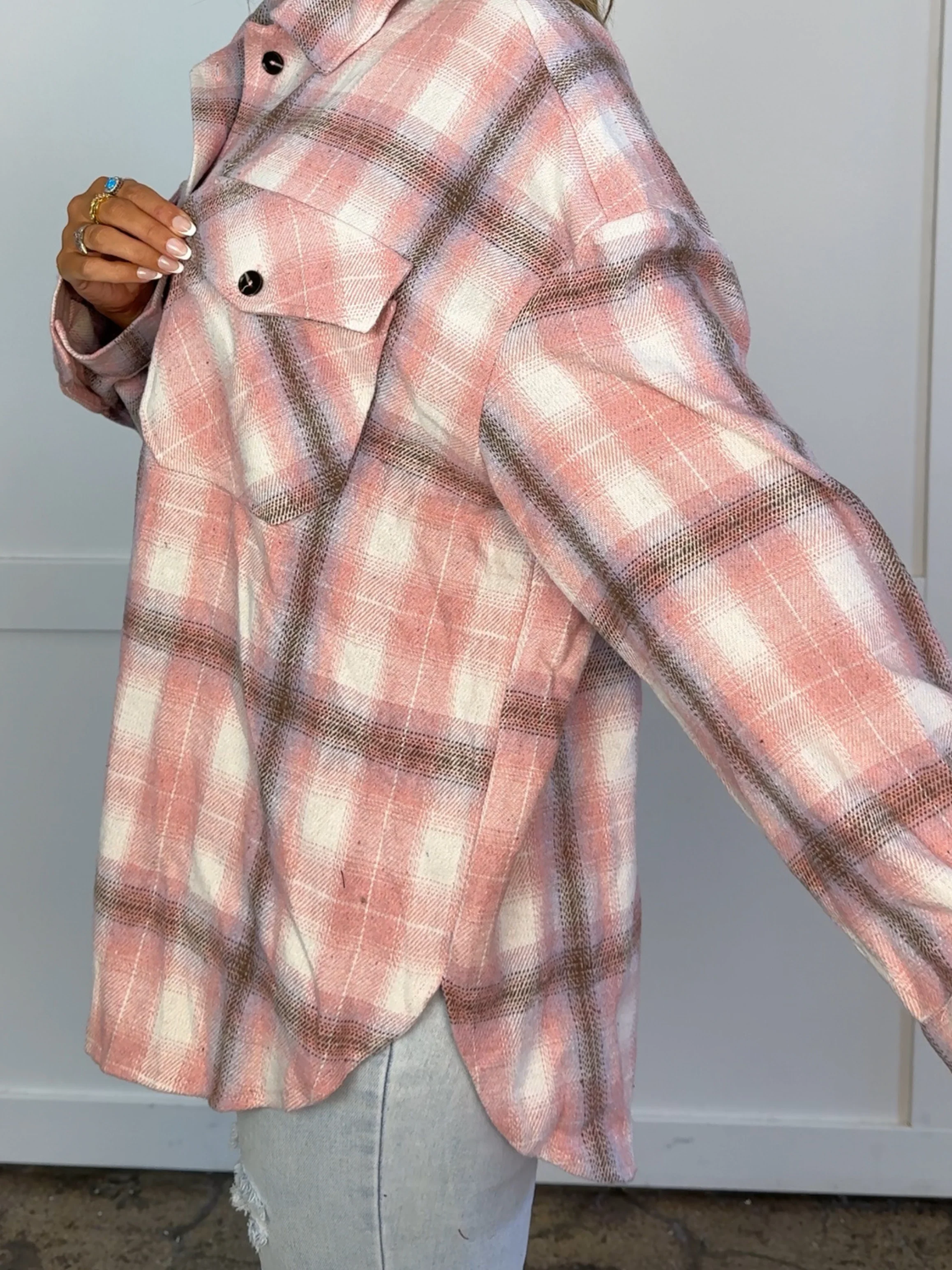 Laylie Plaid Flannel – Oversized Long Sleeve - Image 64