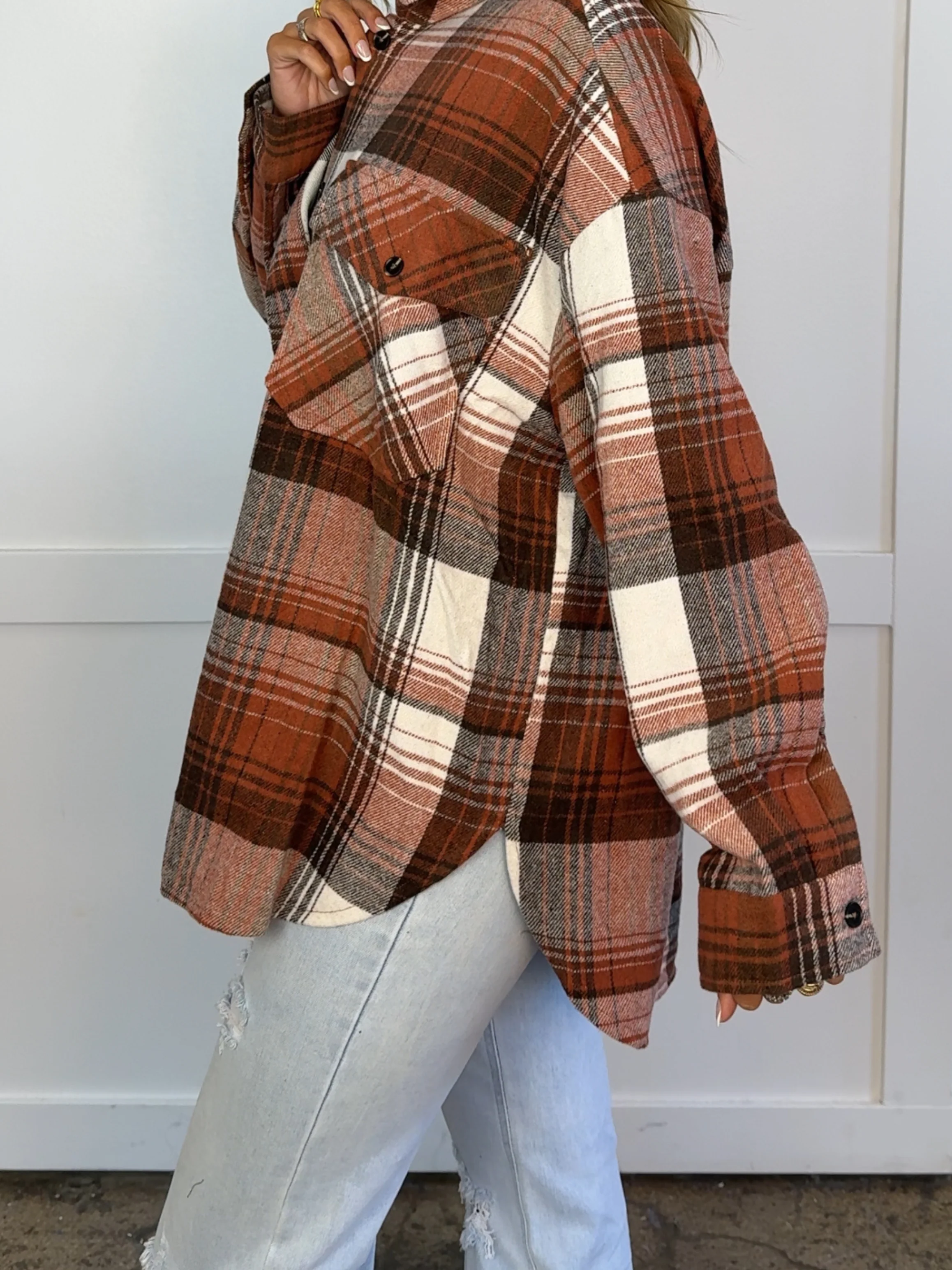 Laylie Plaid Flannel – Oversized Long Sleeve - Image 72