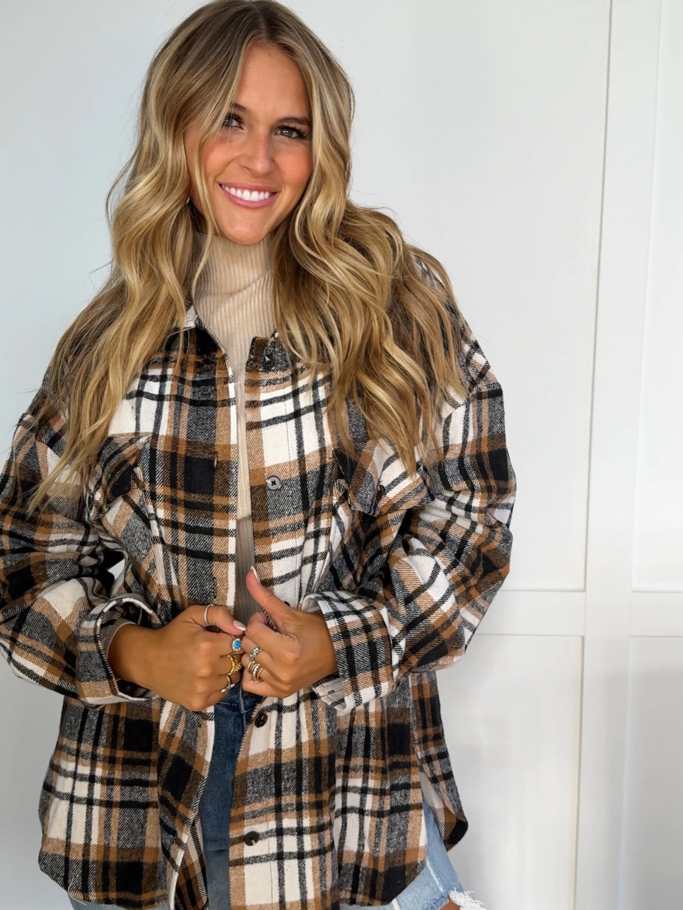 Laylie Plaid Flannel – Oversized Long Sleeve - Image 74