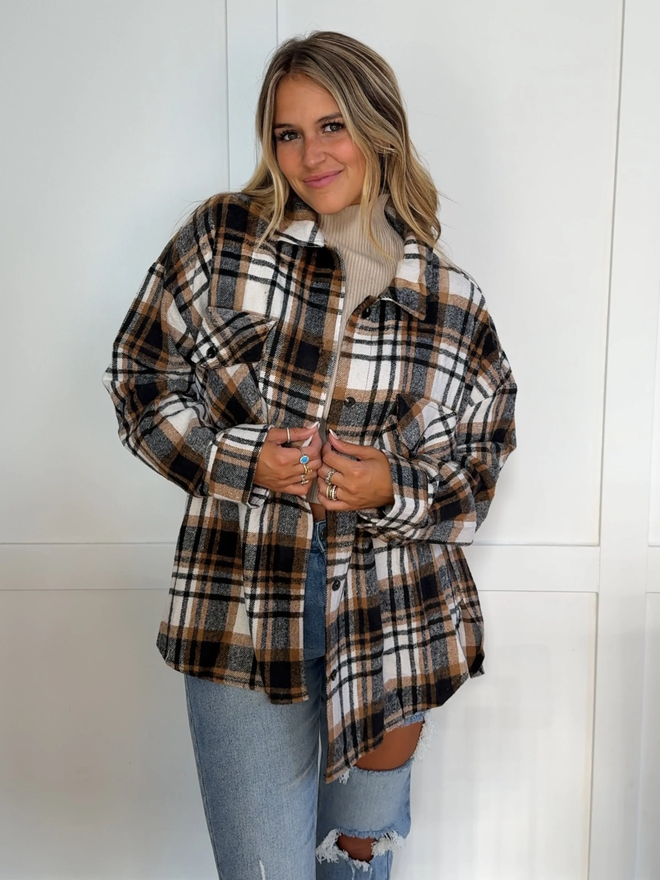 Laylie Plaid Flannel – Oversized Long Sleeve - Image 76