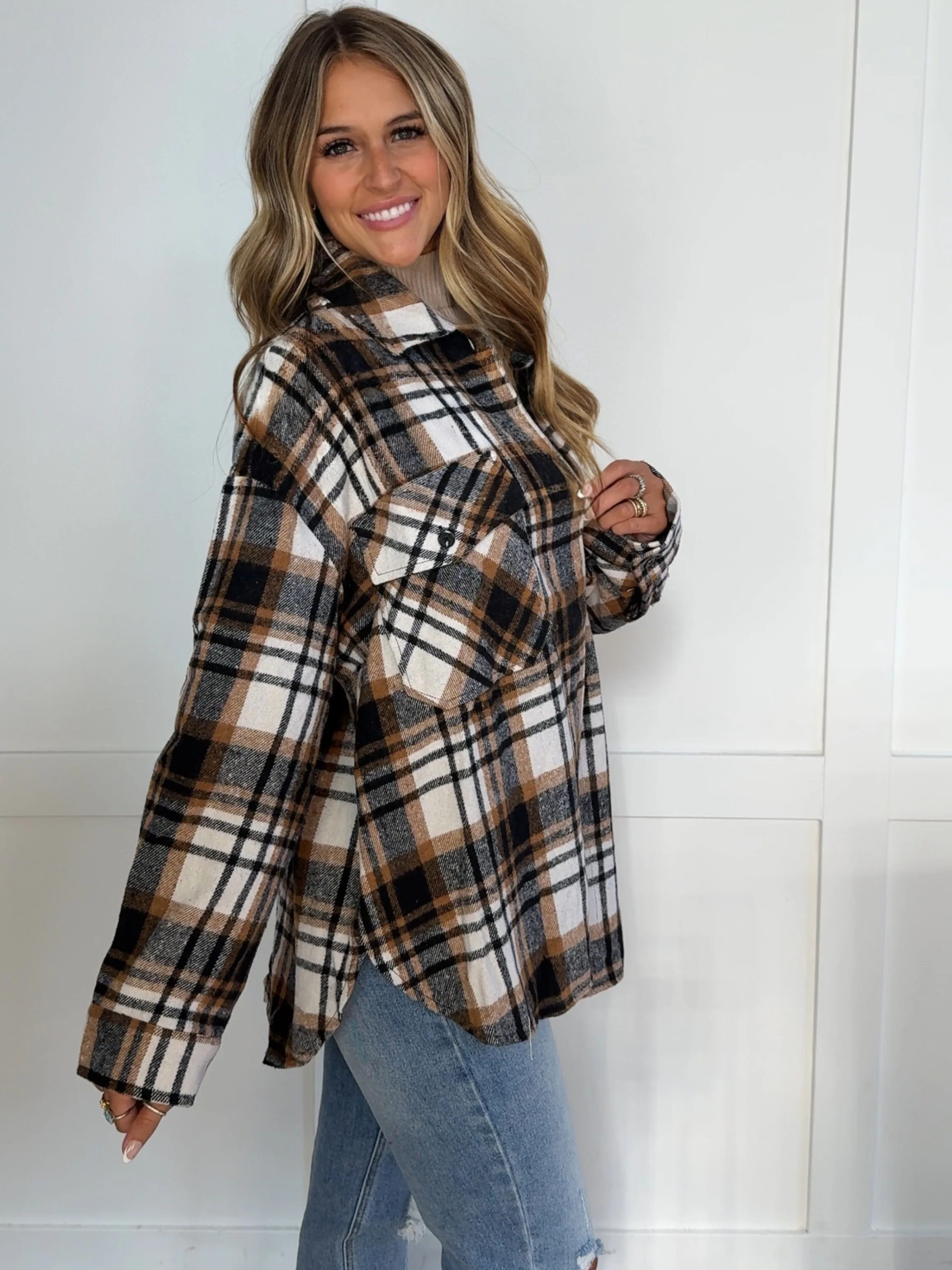 Laylie Plaid Flannel – Oversized Long Sleeve - Image 77