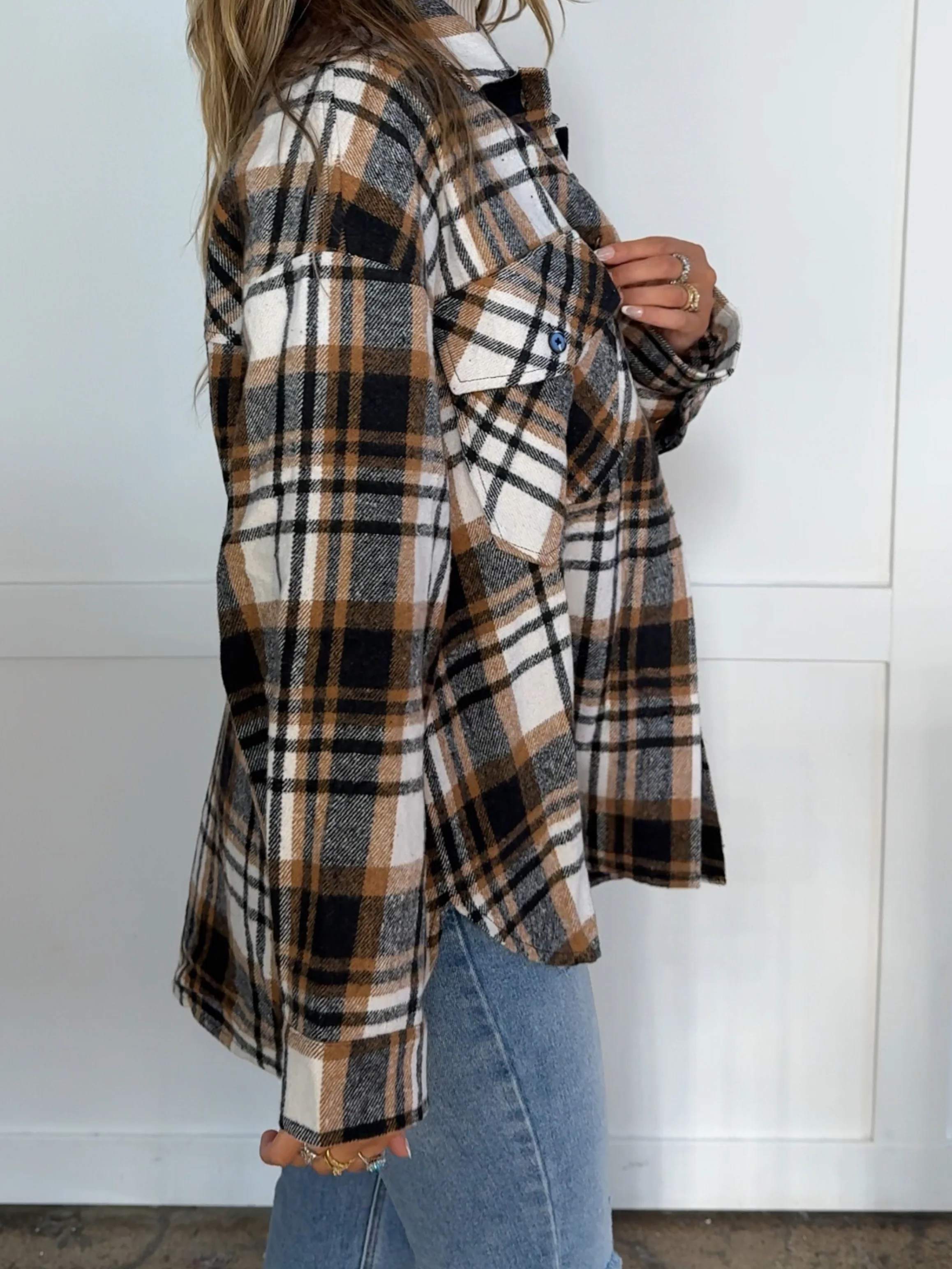 Laylie Plaid Flannel – Oversized Long Sleeve - Image 81