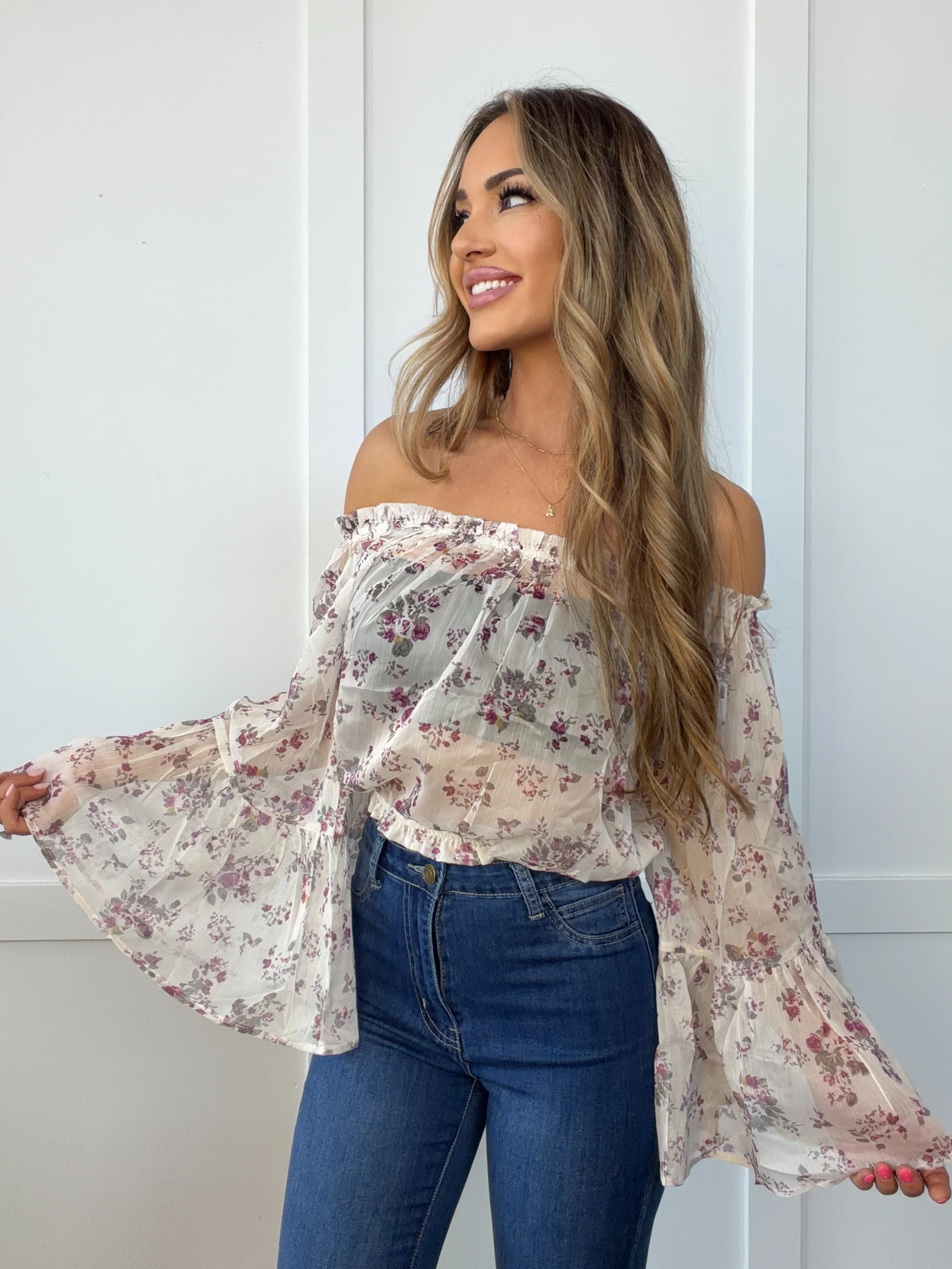 Lennon Off The Shoulder Floral Top - Image 11