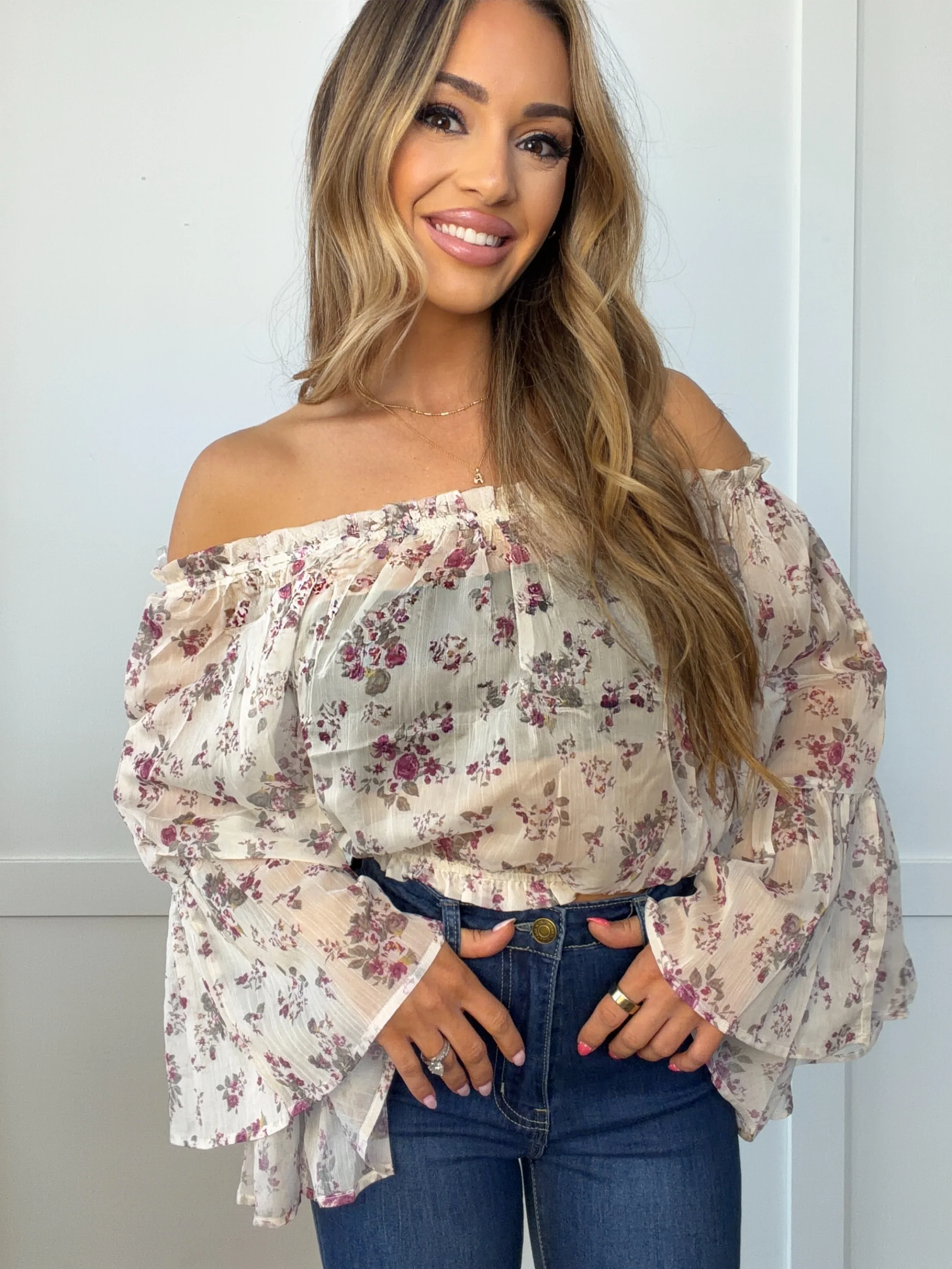 Lennon Off The Shoulder Floral Top - Image 12