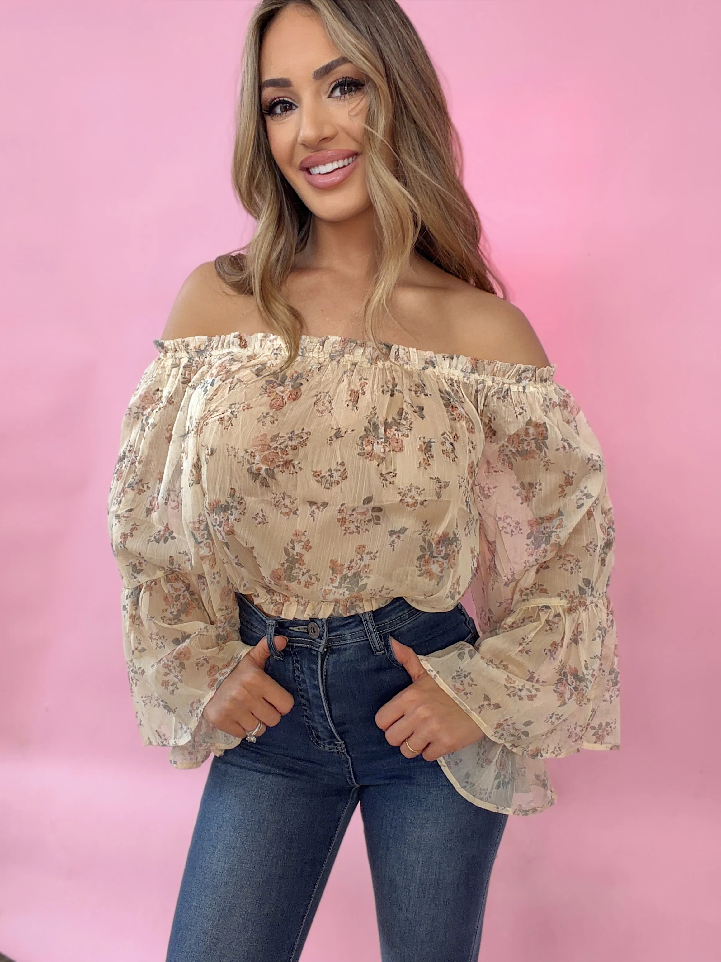 Lennon Off The Shoulder Floral Top - Image 7