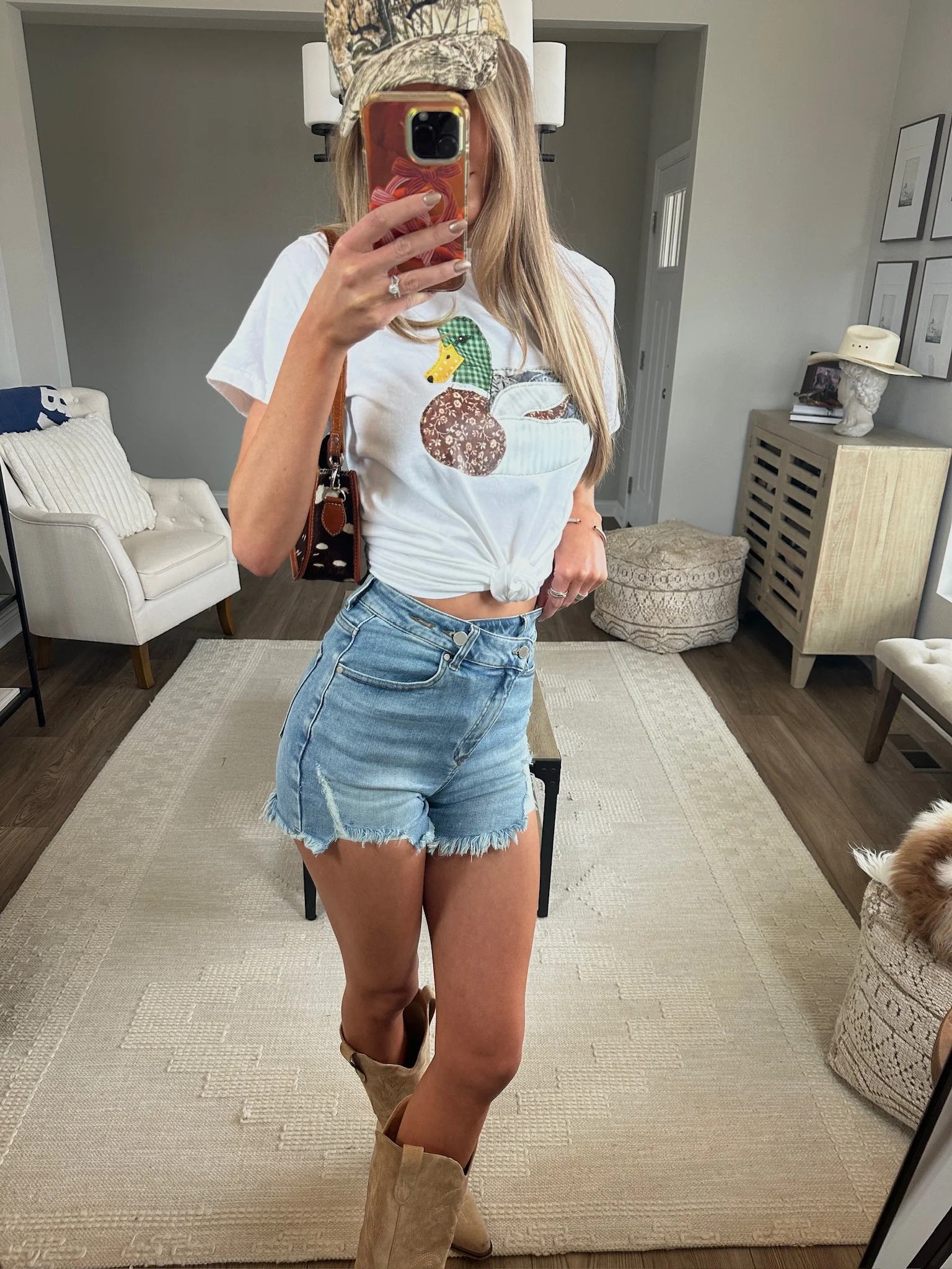 Lindsey Asymmetrical Distressed Shorts- Medium Wash - Image 7