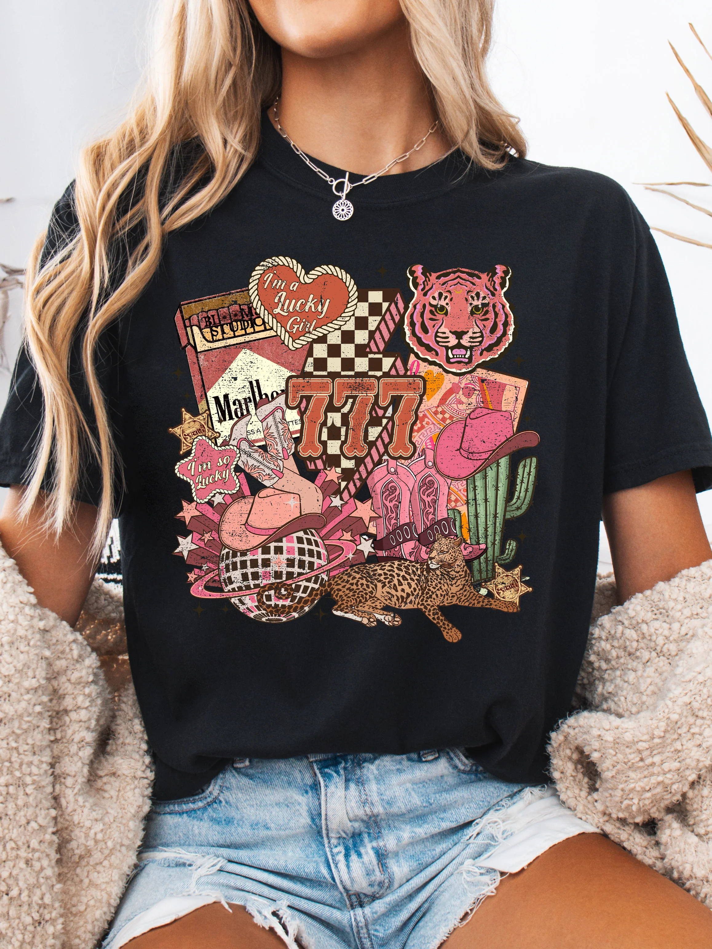 Lucky Western Cowgirl Graphic Tee - Image 2