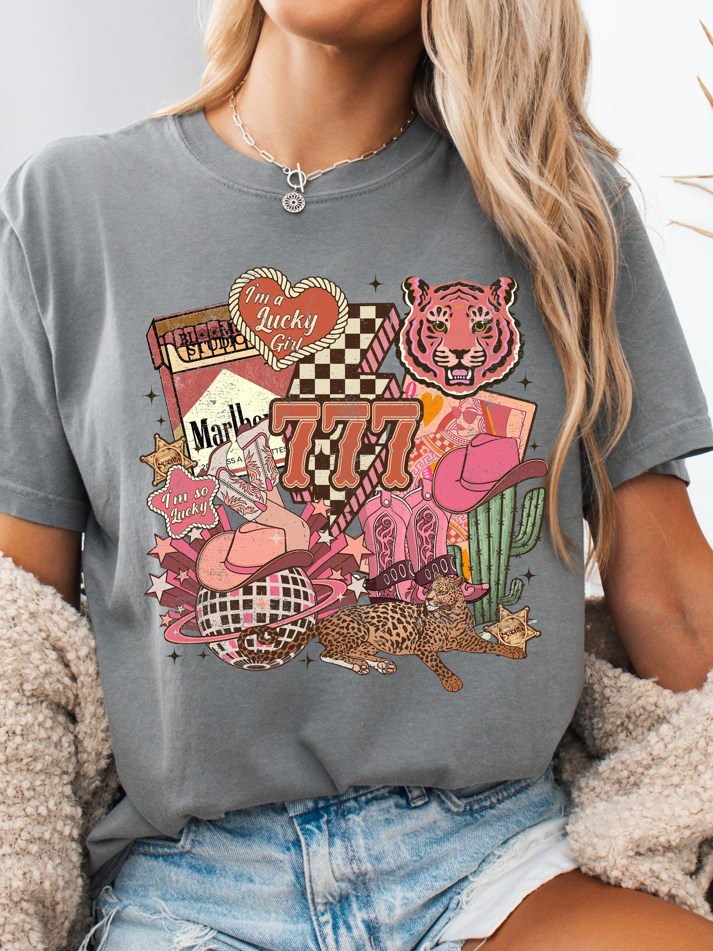 Lucky Western Cowgirl Graphic Tee - Image 3