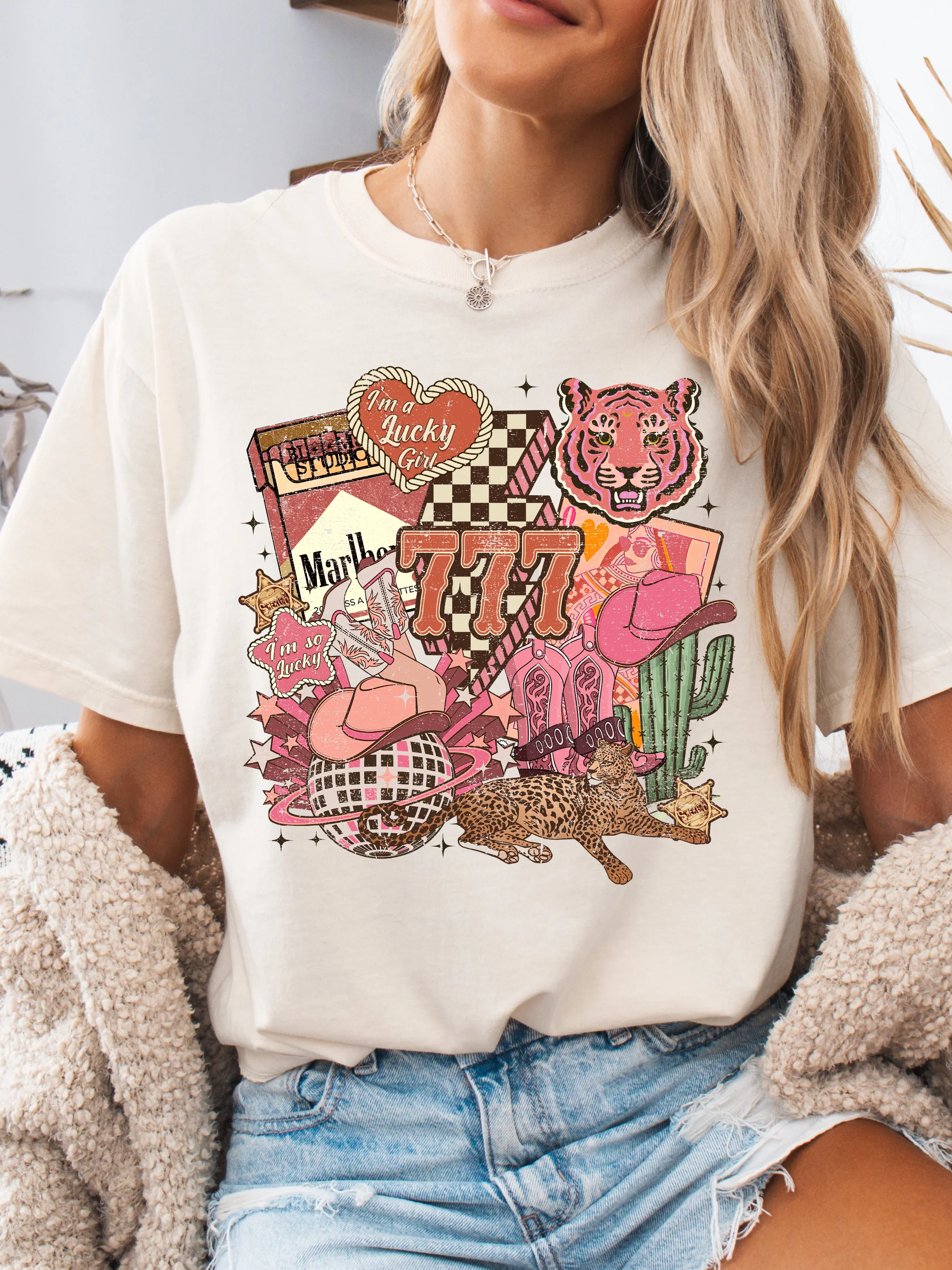 Lucky Western Cowgirl Graphic Tee - Image 4