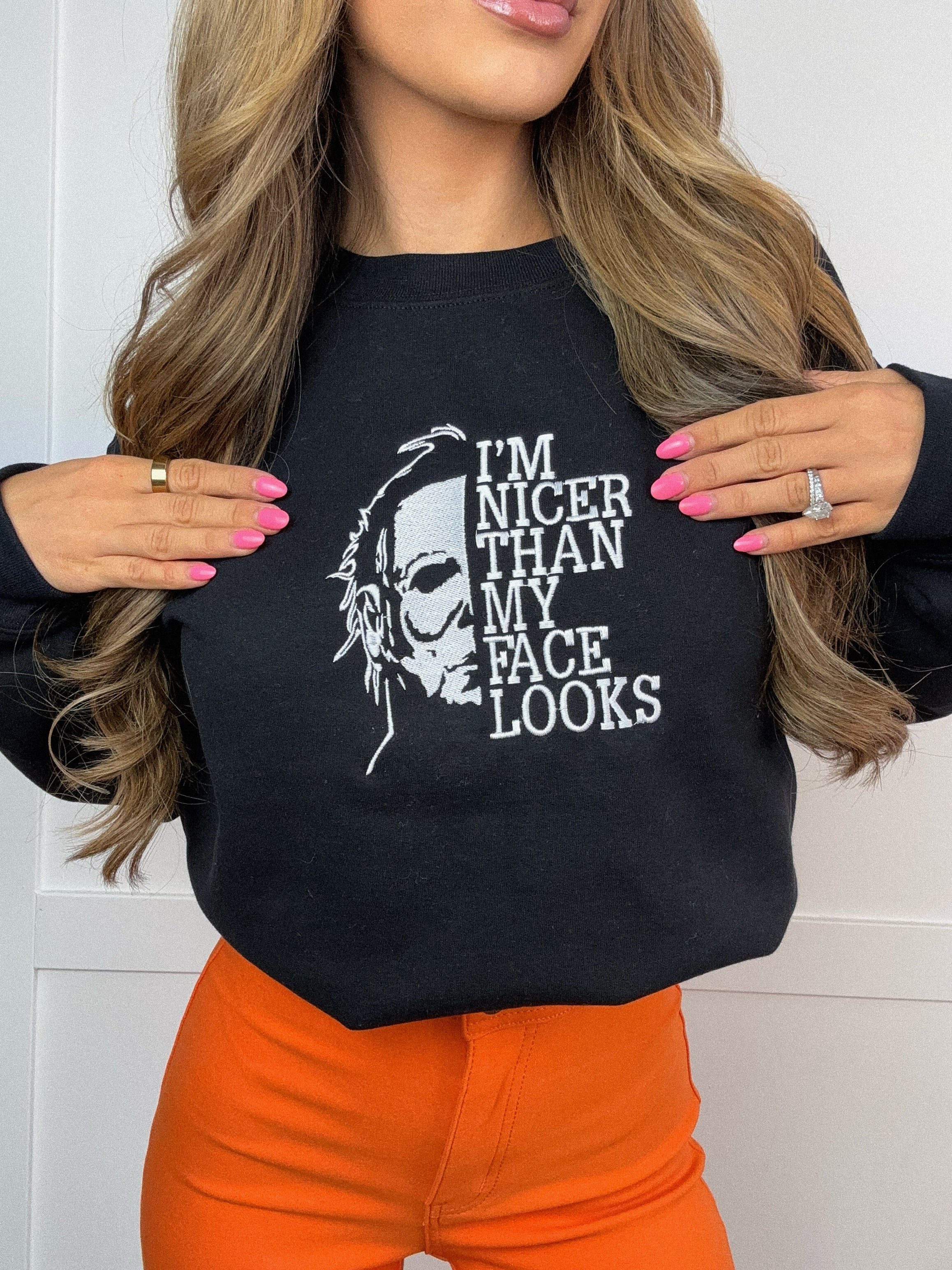 Nice Guy Energy β Michael Myers Edition Embroidered Crewneck - Image 3