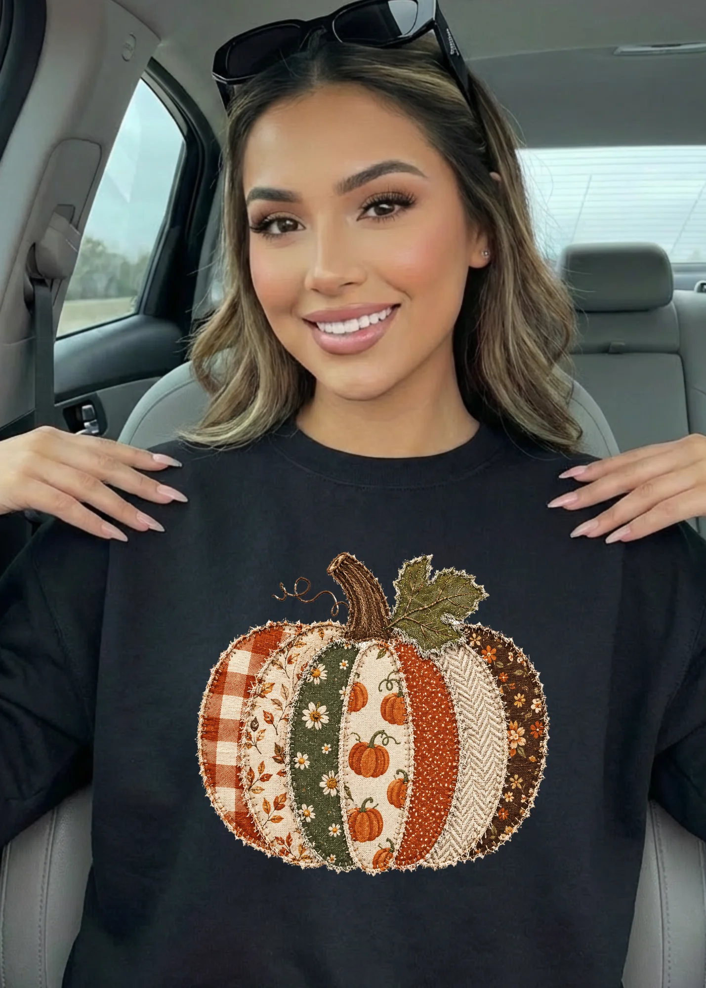 Patchwork Pumpkin Graphic - Image 4