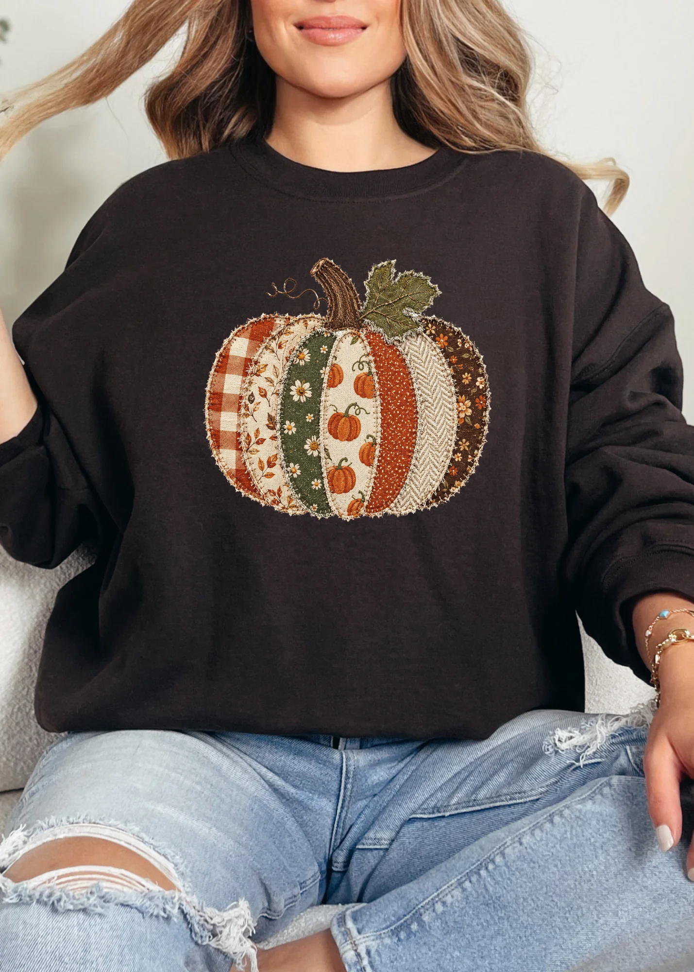 Patchwork Pumpkin Graphic - Image 7